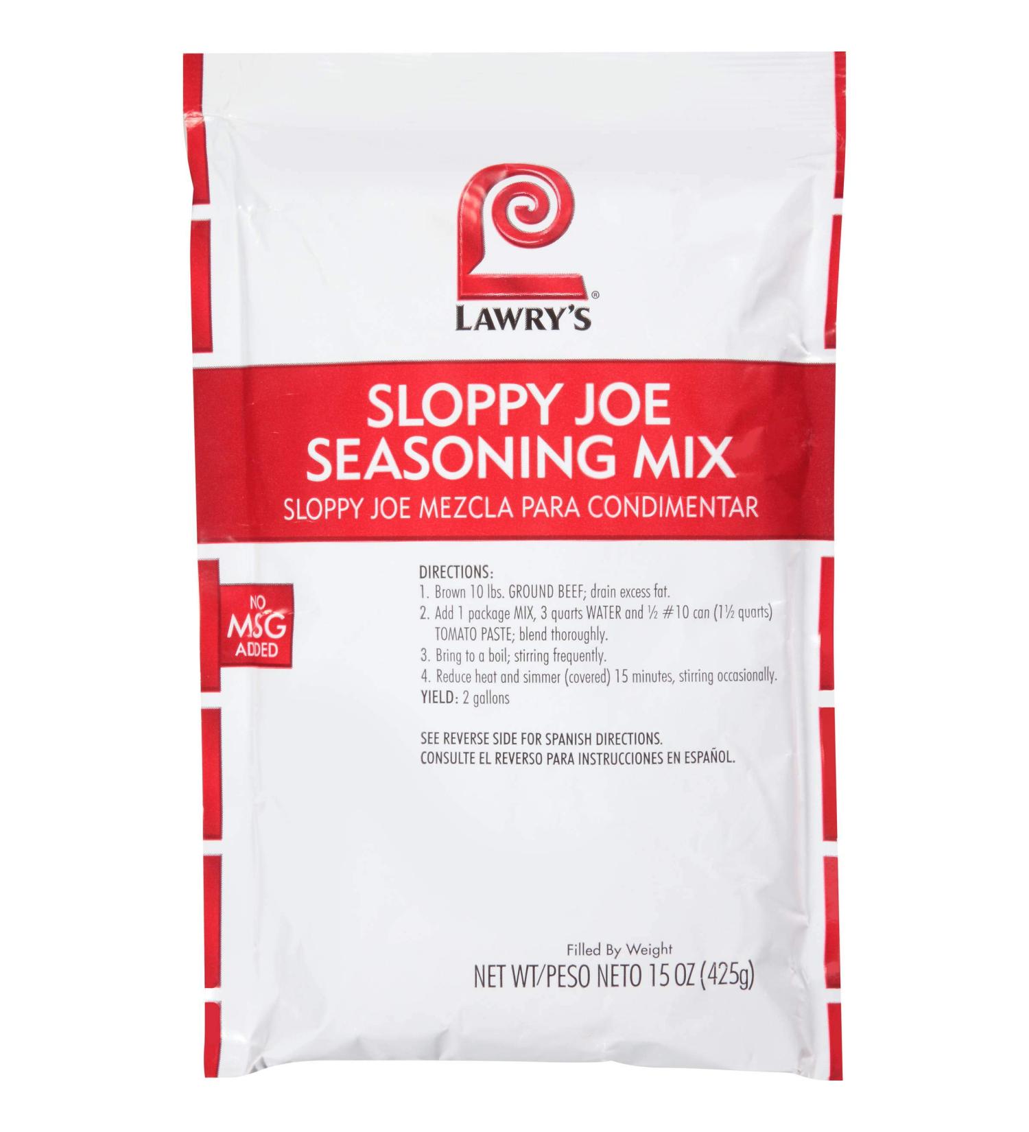 Lawrys Sloppy Joe Seasonings - 15 oz. pack, 6 packs per case