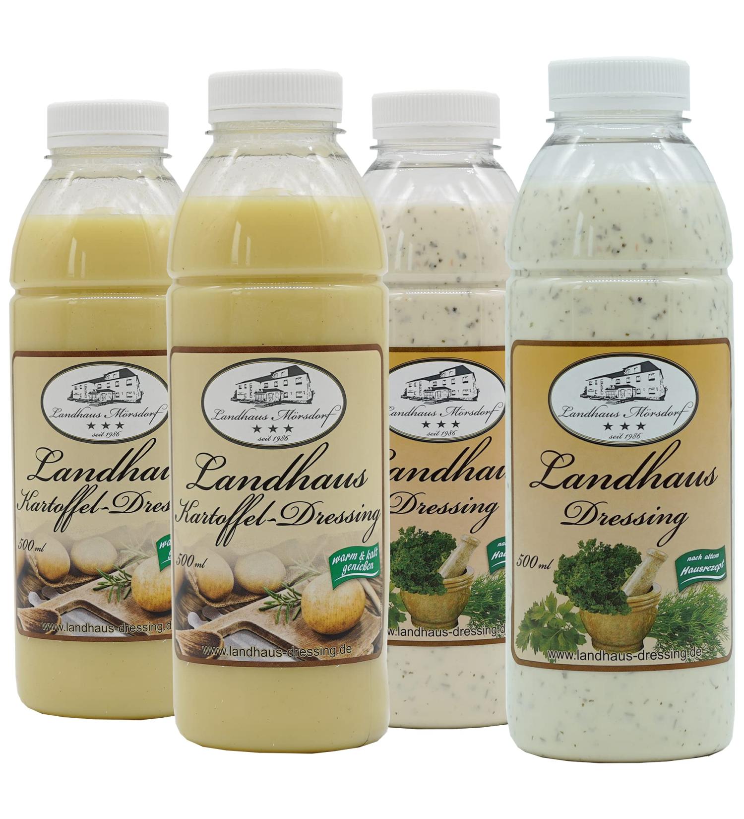 Landhaus Mrsdorf dressing salad dressing + spicy potato dressing suitable for cooking meat fish and vegetarian dishes (2x0.5l country house dressing + 2x0.5l potato dressing)