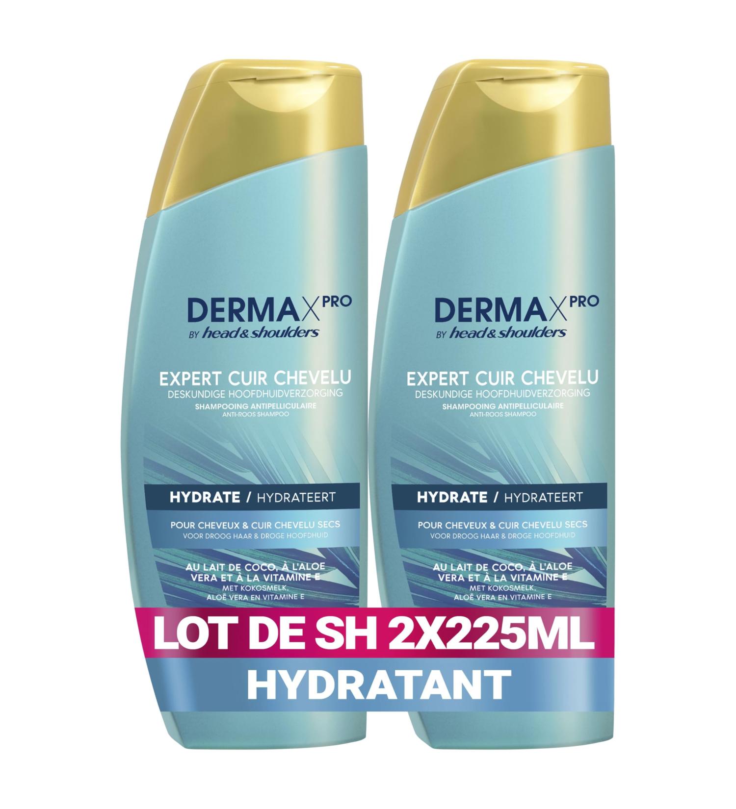 Head & Shoulders DERMAxPRO by Head & Shoulders HYDRATE Moisturizing Anti-Dandruff Shampoo for Dry Hair and Scalp 2x225 ml - Buy Online on GoSupps.com