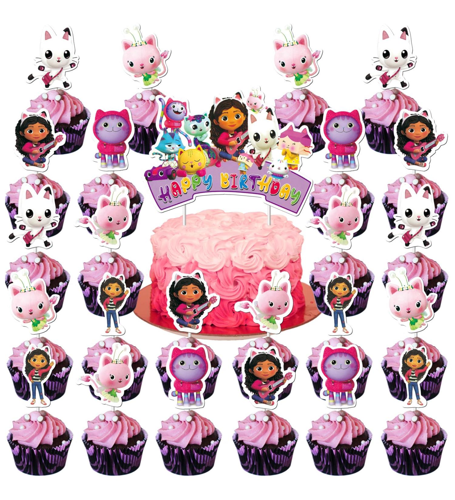25 Pcs Cartoon Birthday Cake Toppers and Cupcake Toppers - Theme Party Decorations Supplies - Buy Online on GoSupps.com