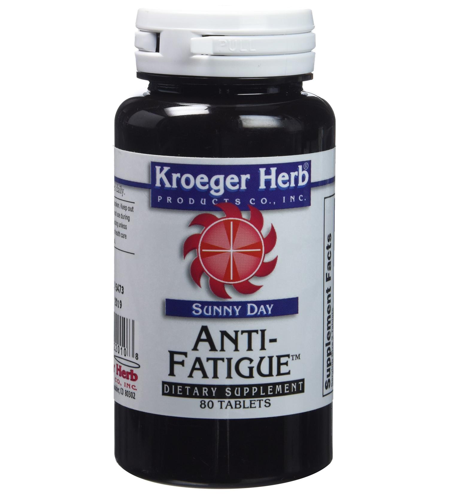 Sunny Day Anti-Fatigue Tablets - Kroeger Herb Co | 80 Tablets for Energy Boost - Buy Online on GoSupps.com