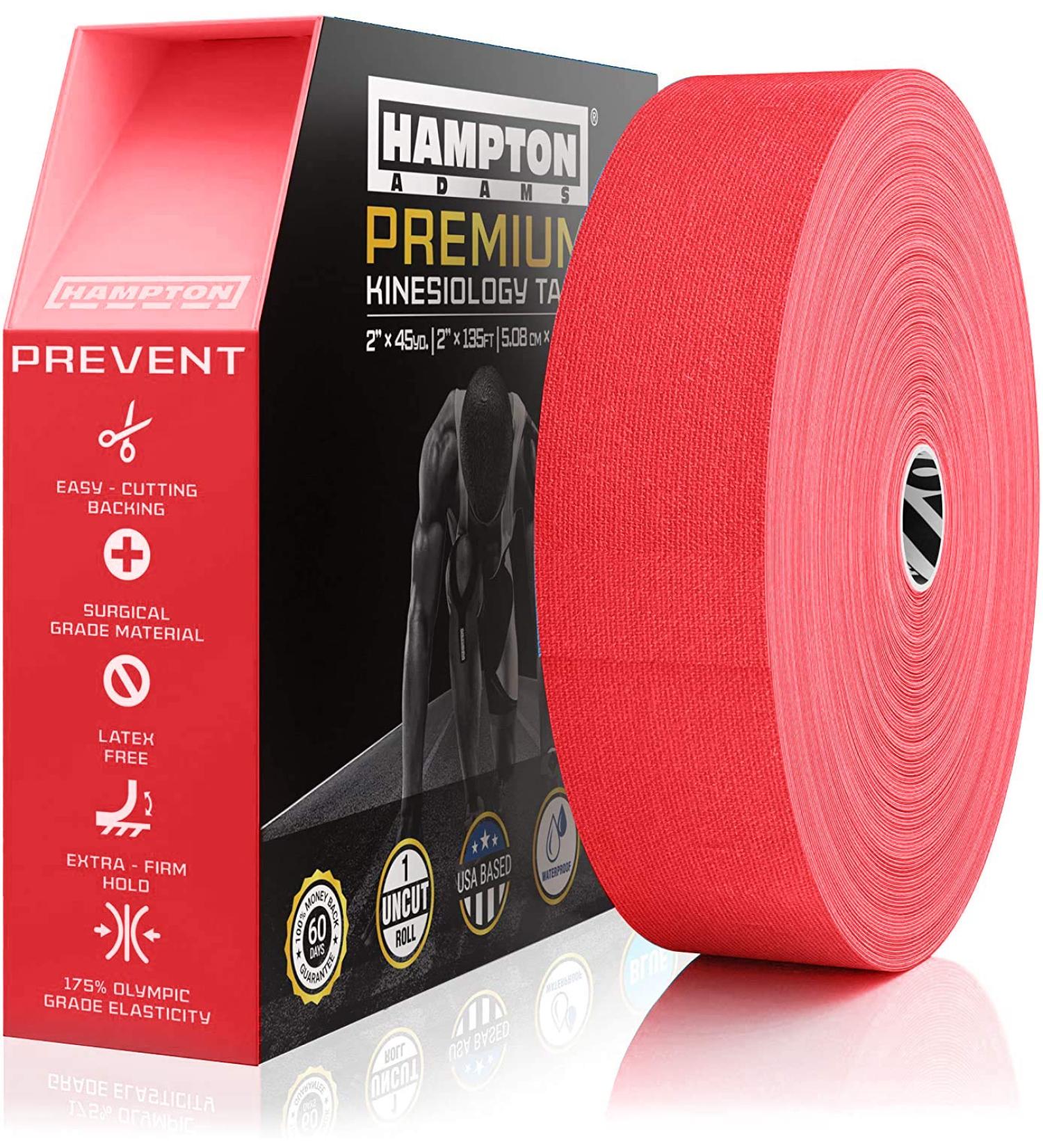 Buy 135 Feet Bulk Kinesiology Tape Roll - Sports Therapy Support for Knee Muscle Wrist Shoulder Back | Premium Elastic & Hypoallergenic Cotton (Red) - International Shipping Available - Buy Online on GoSupps.com