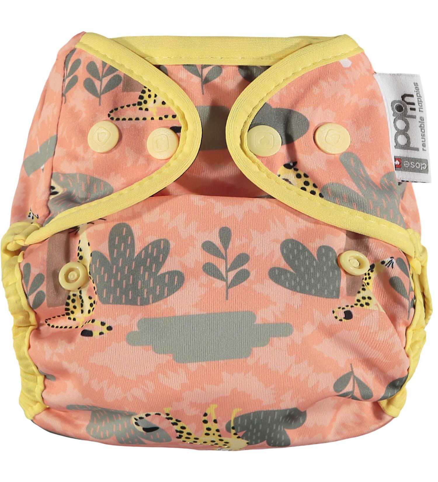 Close Parent Pink Cheetah Waterproof Nappy Cover | Adjustable Popper Design | Eco-Friendly for Newborn to Toddler - Buy Online on GoSupps.com