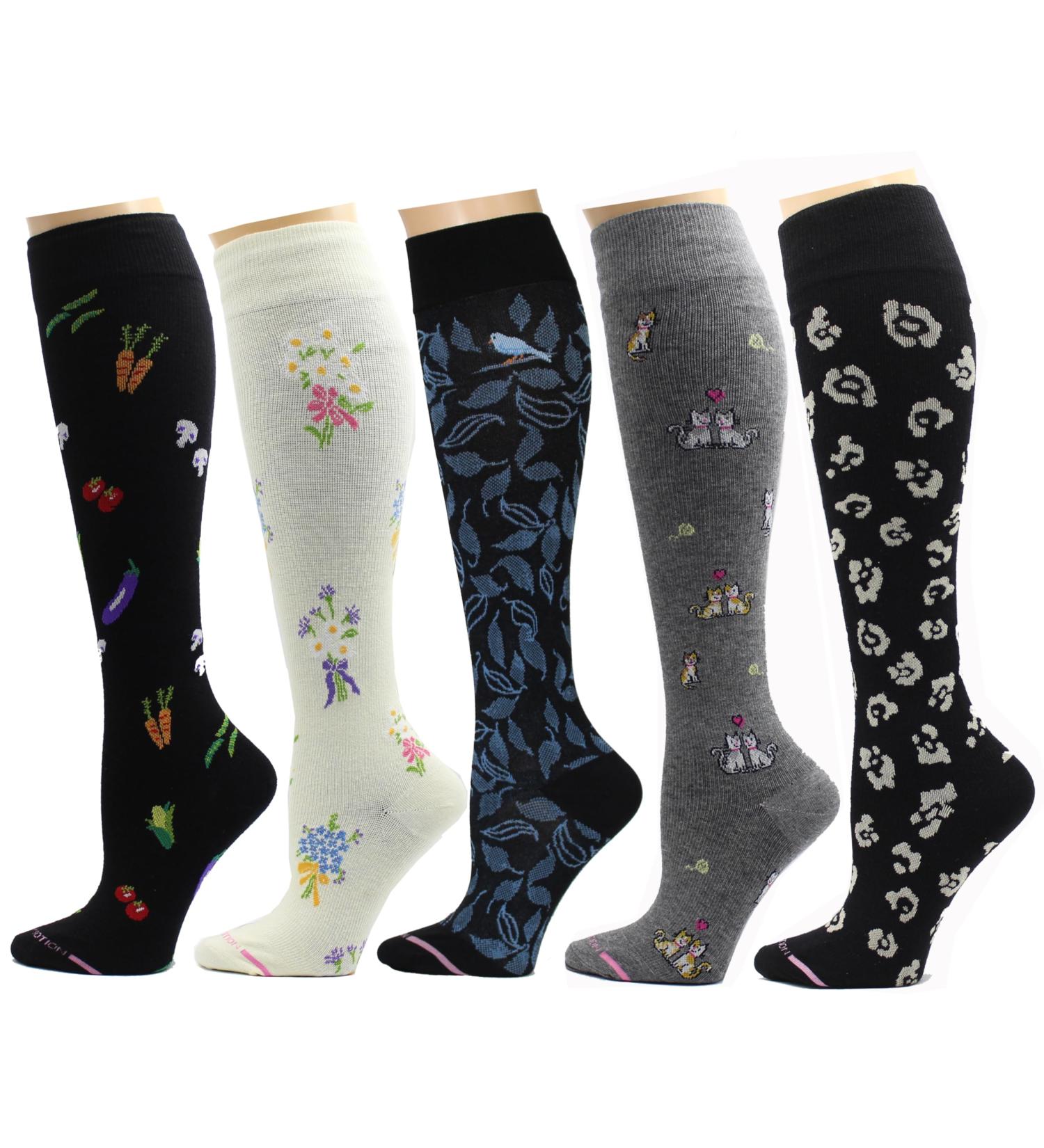 Dr. Motion Therapeutic Compression Socks for Women | 8-15mmHg Knee Highs | 5 Pairs - Boost Circulation & Comfort - Buy Online on GoSupps.com