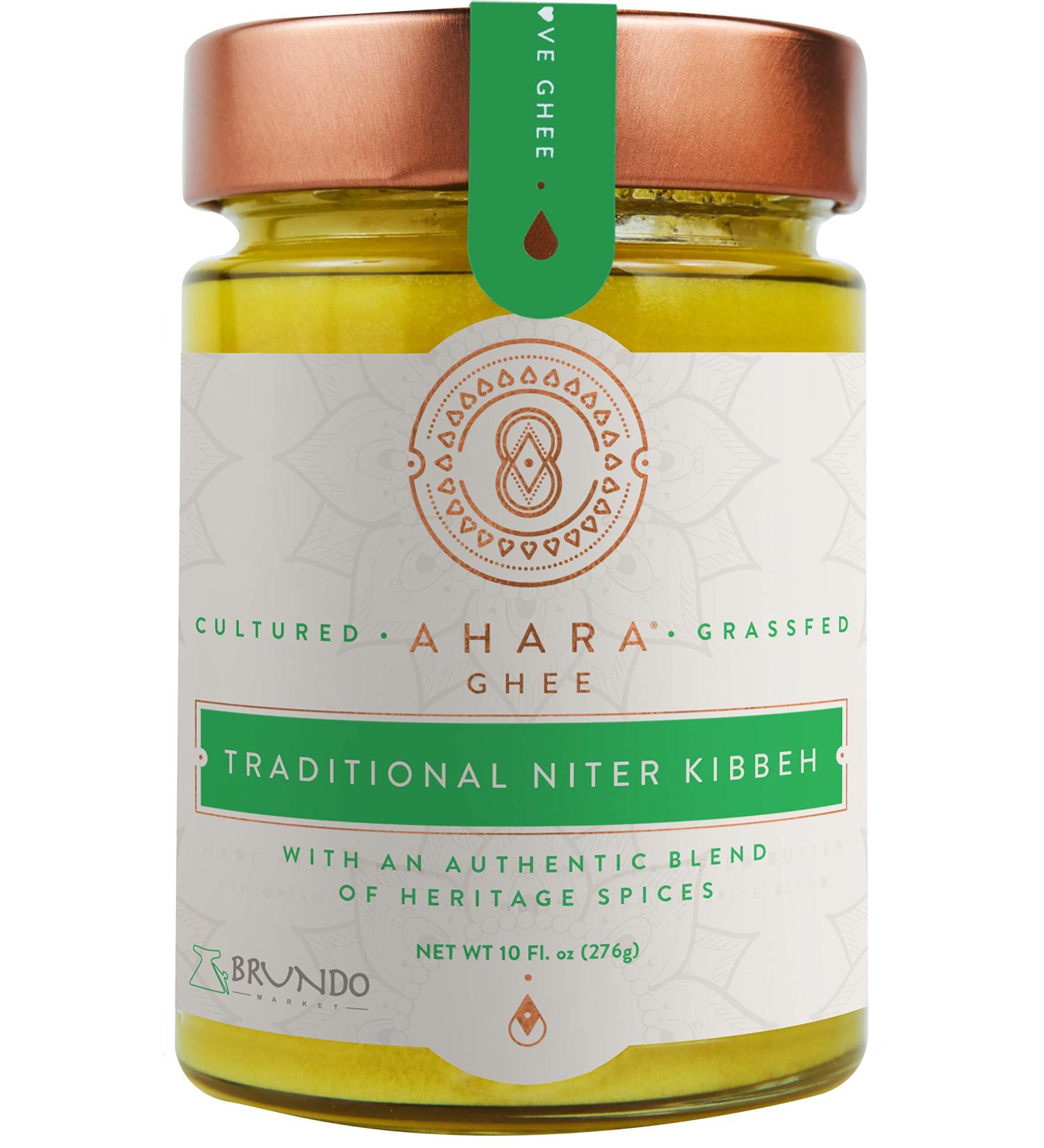 Ahara Ghee Traditional Niter Kibbeh - 10oz Grass Fed Ghee, Lactose & Casein Free - BRUNDO SPICES RECIPE - Buy Online on GoSupps.com