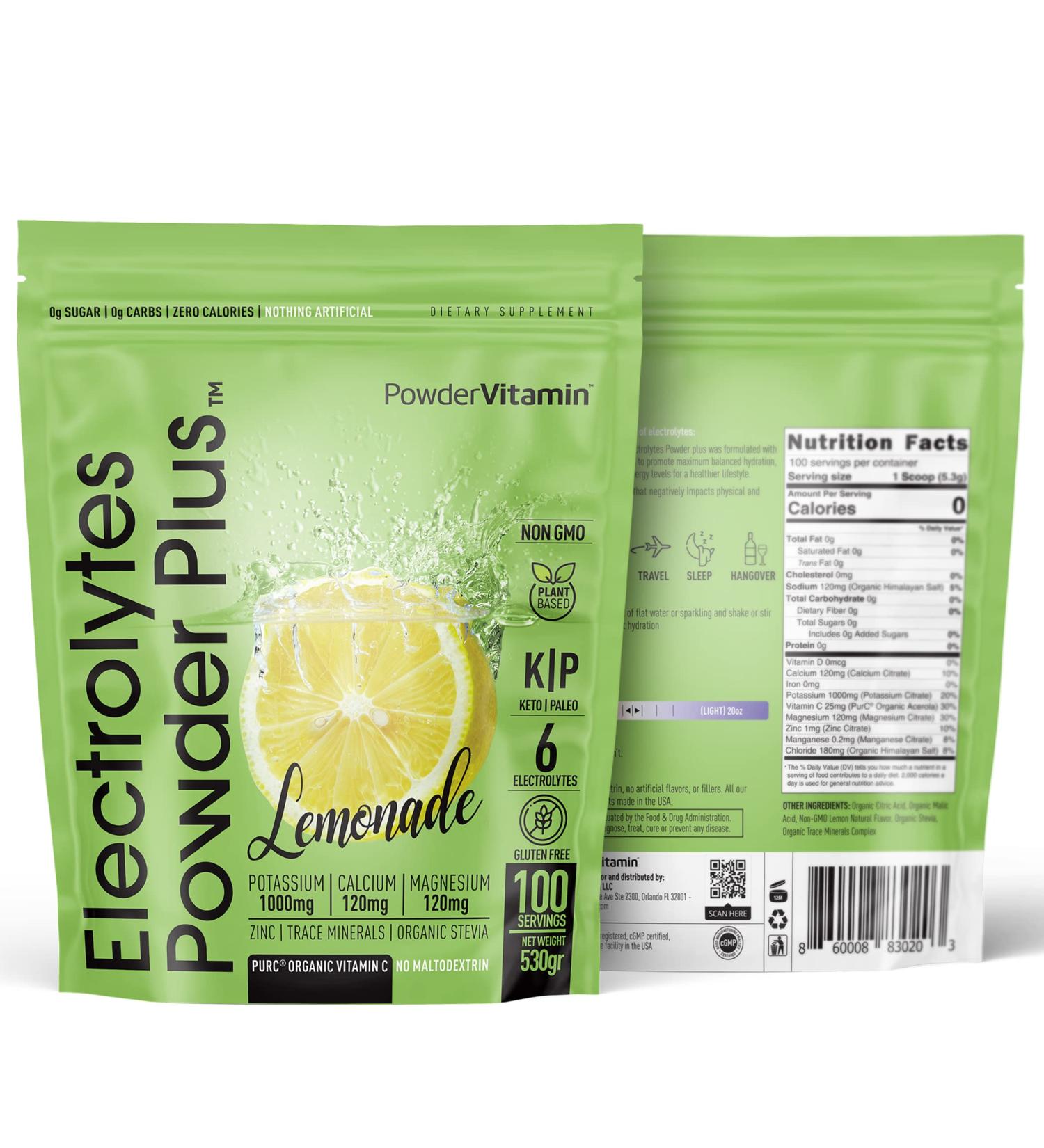 Premium Keto Lemonade Electrolyte Powder - 100 Servings, 0 Sugar, Organic Vitamin C, Zero Calories - Buy Online on GoSupps.com