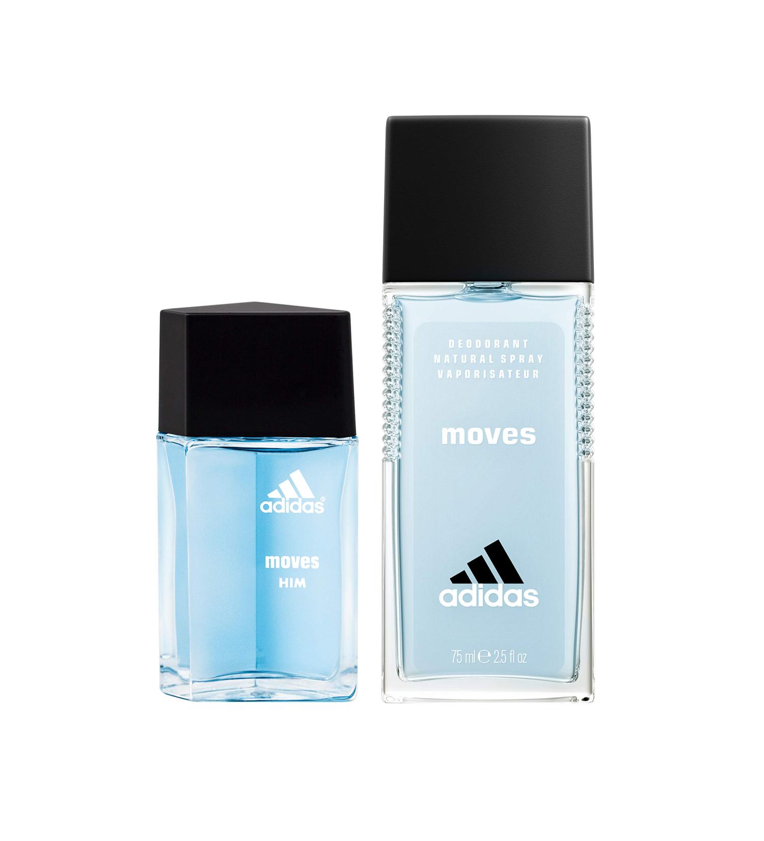 adidas Moves for Him 2-Piece Gift Set Eau De Toilette & Deodorant Natural Spray 3.5 Fl Oz (Pack of 1) Eau De Toilette + Deodorant Spray - Buy Online on GoSupps.com