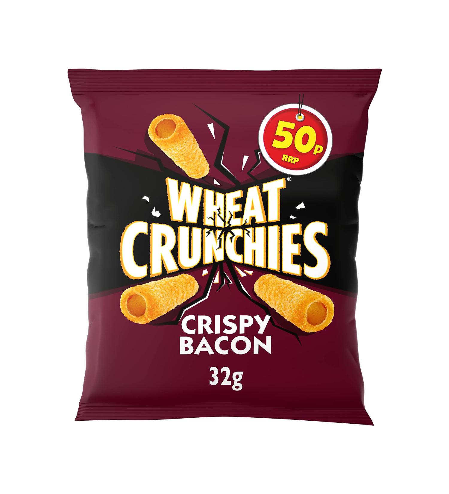 (30 Pack) Wheat Crunchies Crispy Bacon Snacks 39p 30x32g