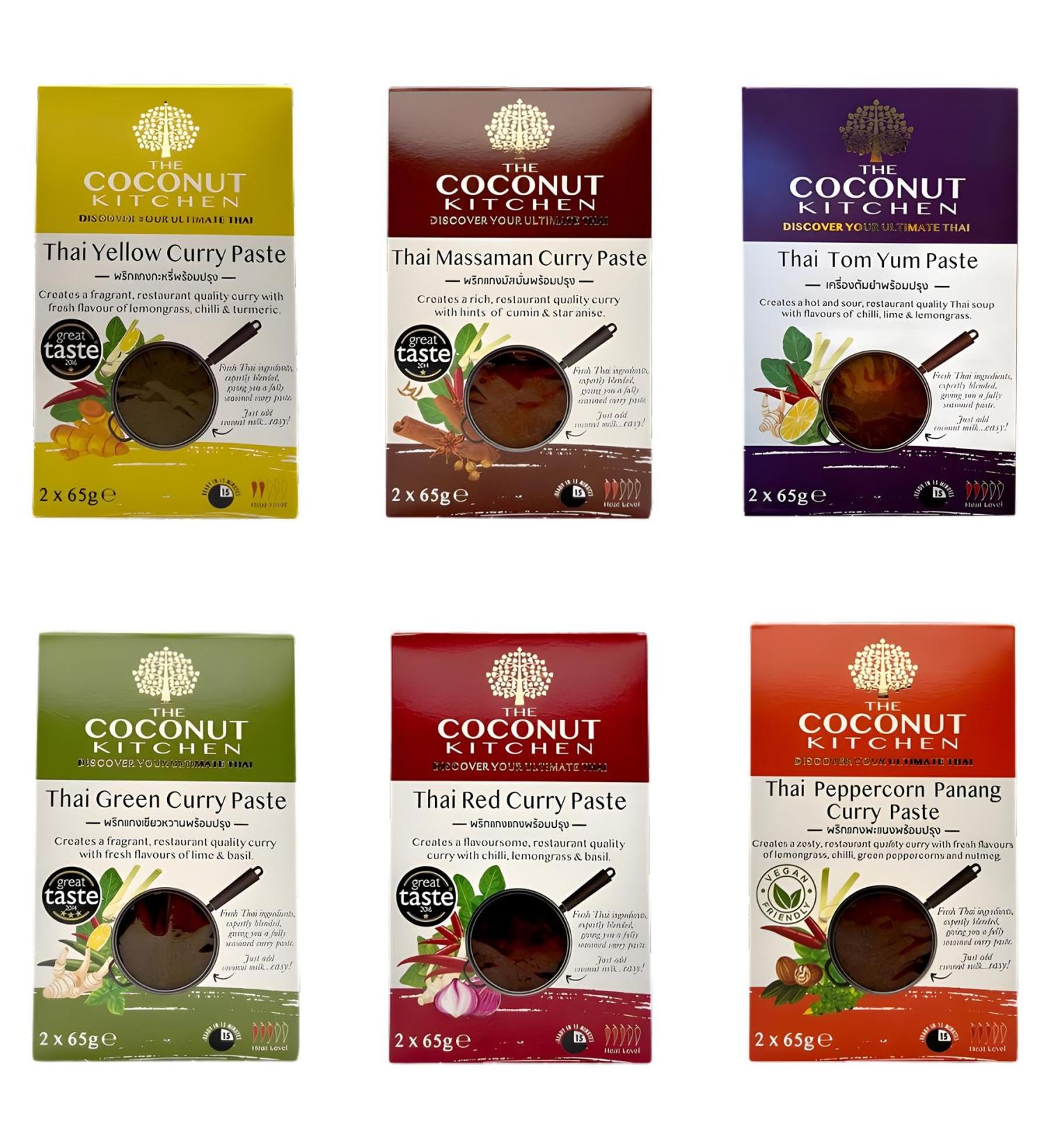 Coconut Kitchen Curry Pick N Mix - Create Custom Curry Combo with 5+ Flavours | Green Curry Massaman Curry Peppercorn Panang Tom Yum | Curry Gift Set for Curry Lovers - Pack of 3 - Buy Online on GoSupps.com