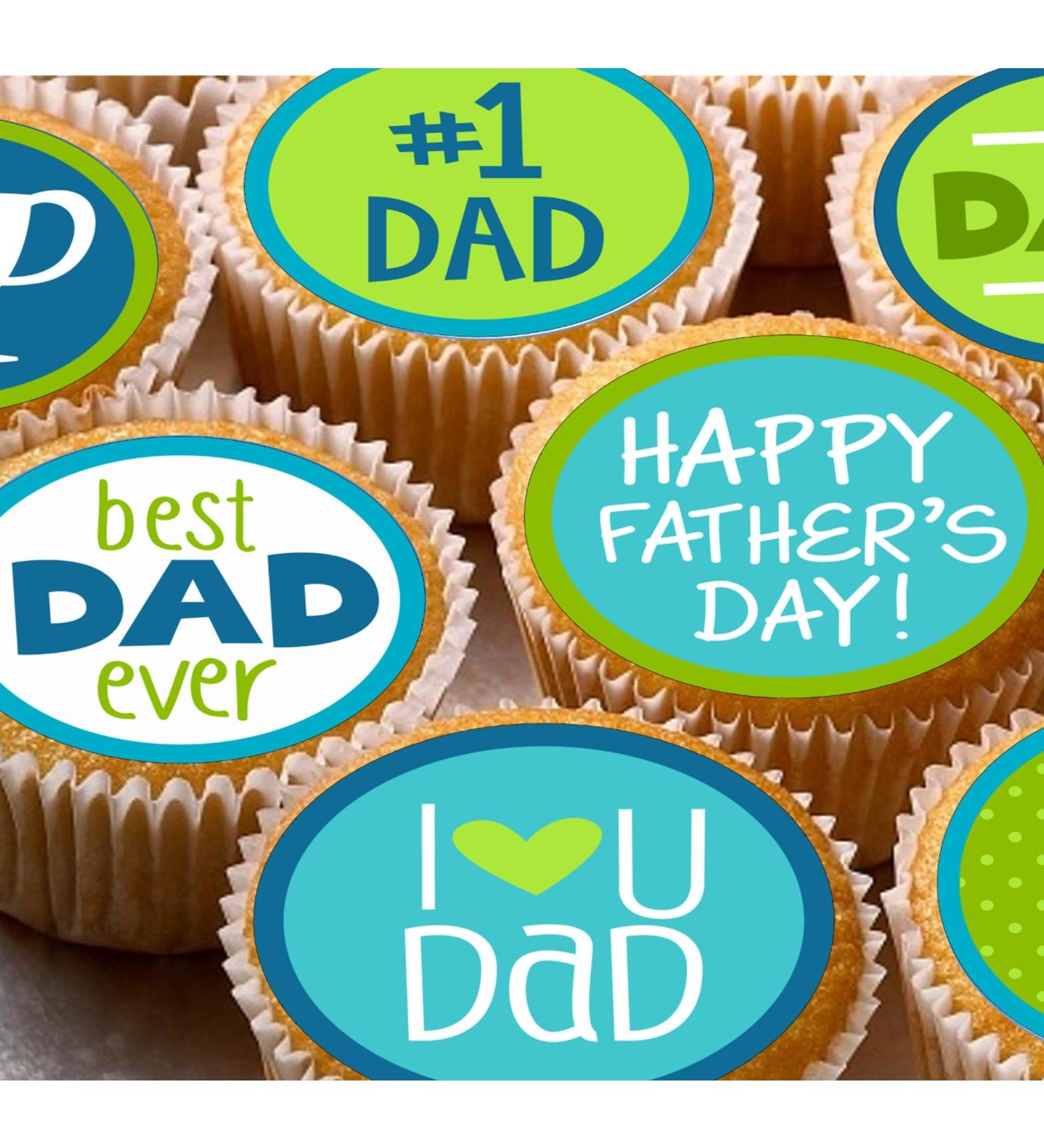 24 Father's Day Design 2 edible cupcake toppers - Buy Online on GoSupps.com