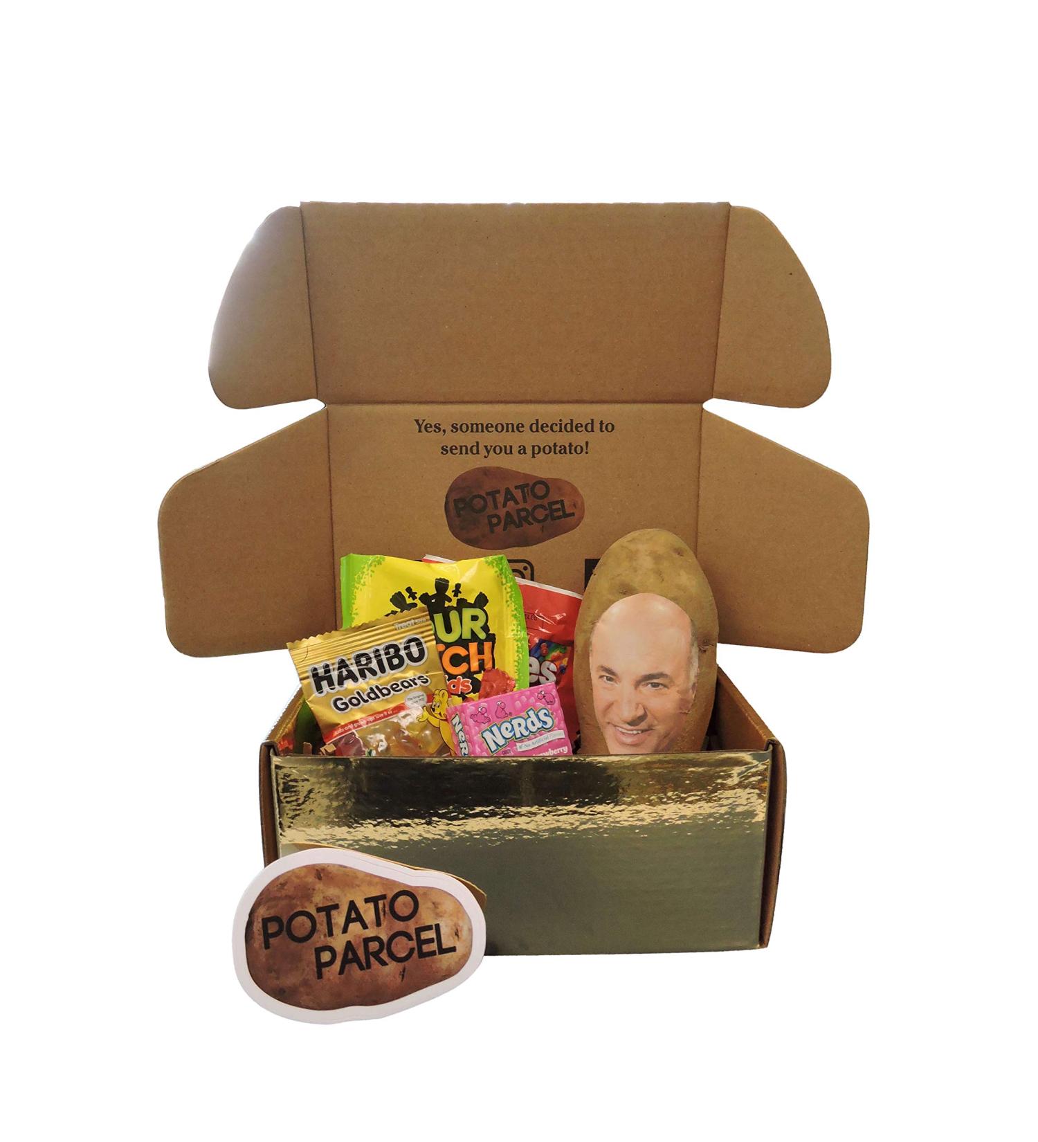 Personalized Potato Gift Bundle with Candy and Gold Surprise Box - Seen on Shark Tank! - Buy Online on GoSupps.com