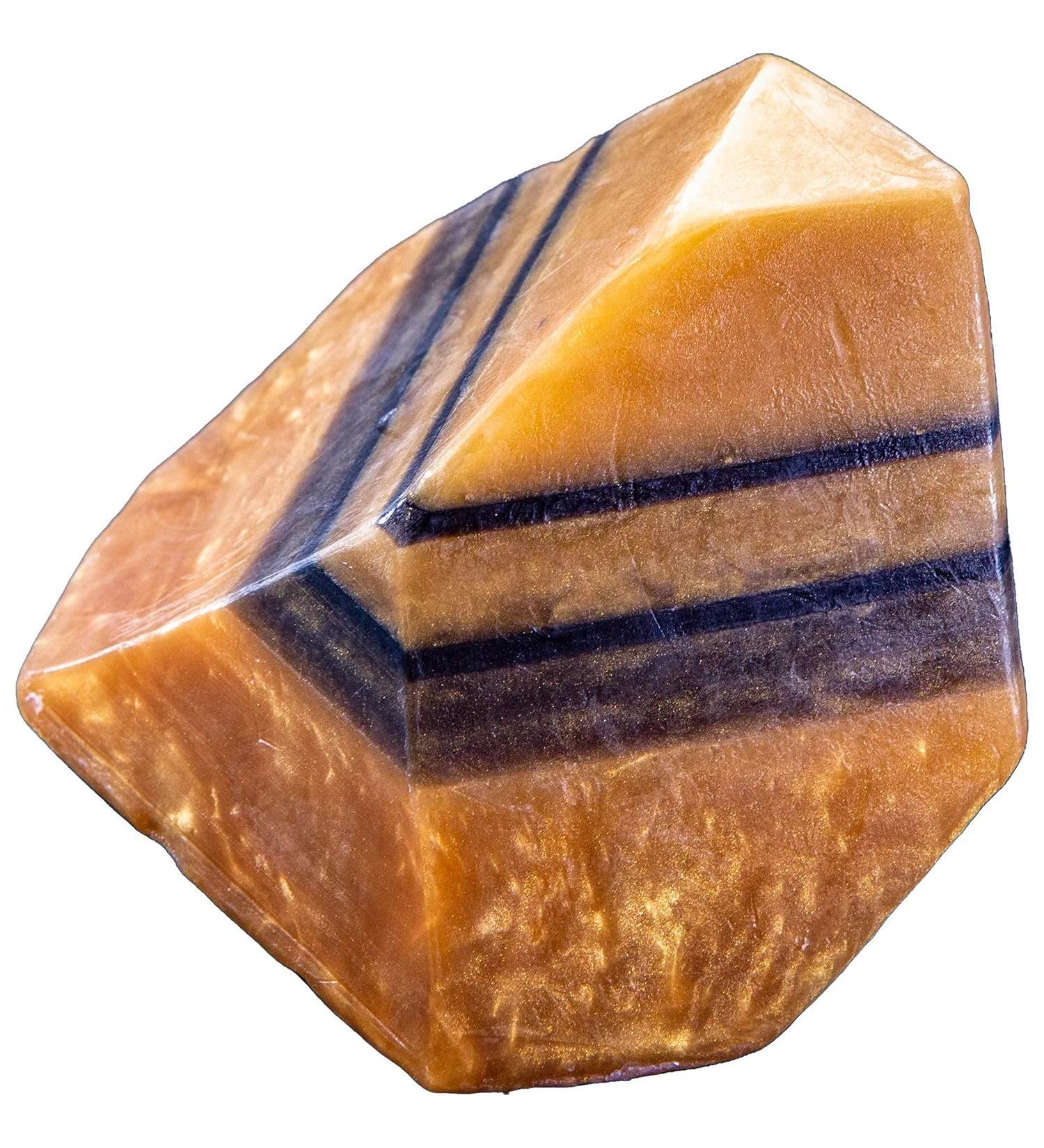 SoapRocks Tiger Eyes Natural Moisturizing Gemstone Soap - Artisanal Vegetable Bar - Amber & Cedar Fragrance - 170g - Buy Online on GoSupps.com