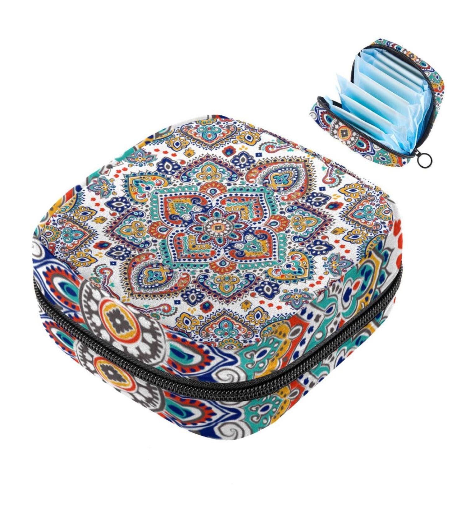 Shop Aesthetic Storage Bags for Women's Bandages - Indian Mandala & Bohemian Patterns | Portable Inserts for Menstrual Products Panty Liners & Tampons - Buy Online on GoSupps.com