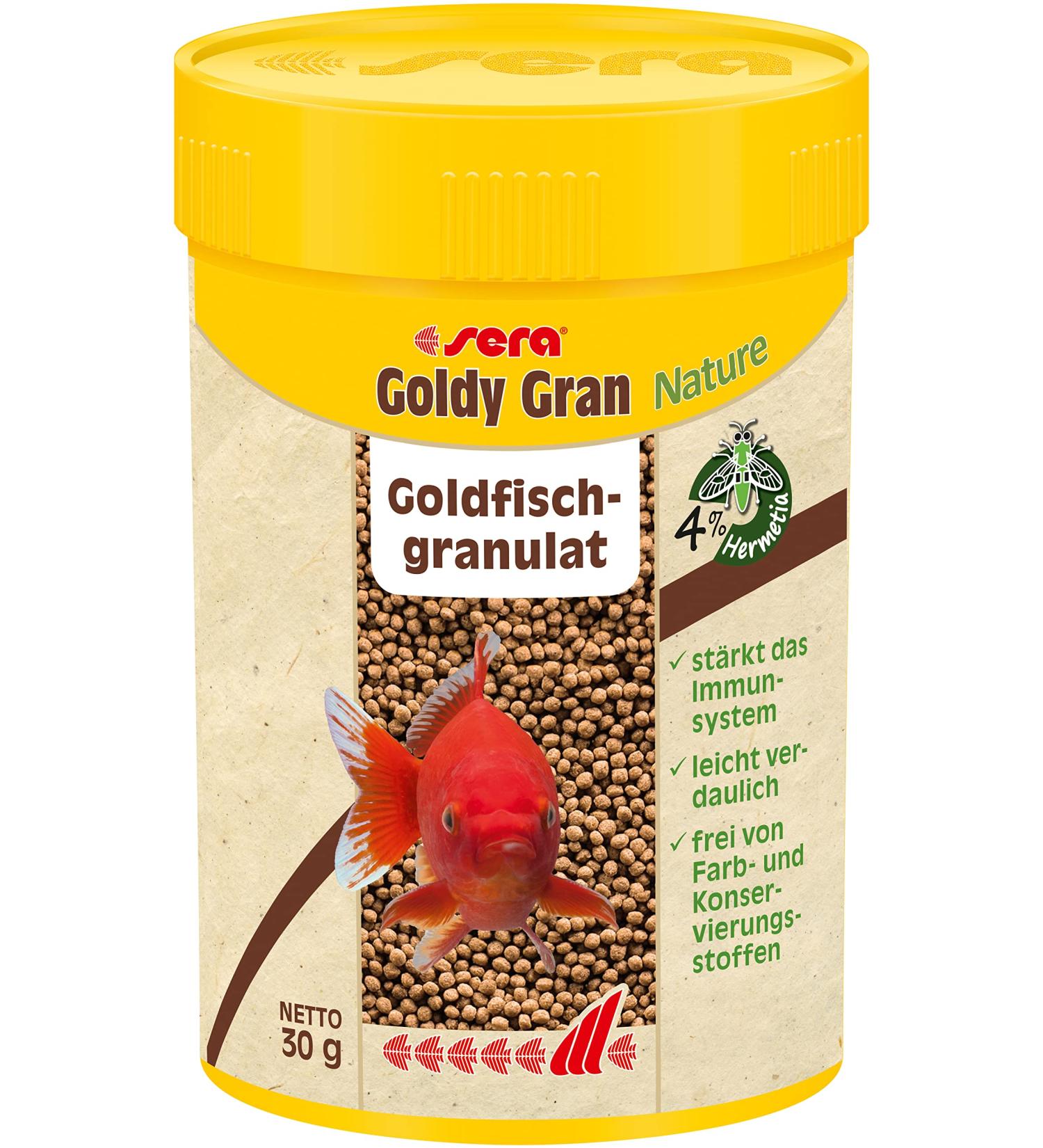 Sera Goldy Gran Nature 100 ml | Premium Goldfish Feed with 4% Insect Flour | High-Value Granulate for Aquariums - Algae Control | 60 g Pack - Buy Online on GoSupps.com