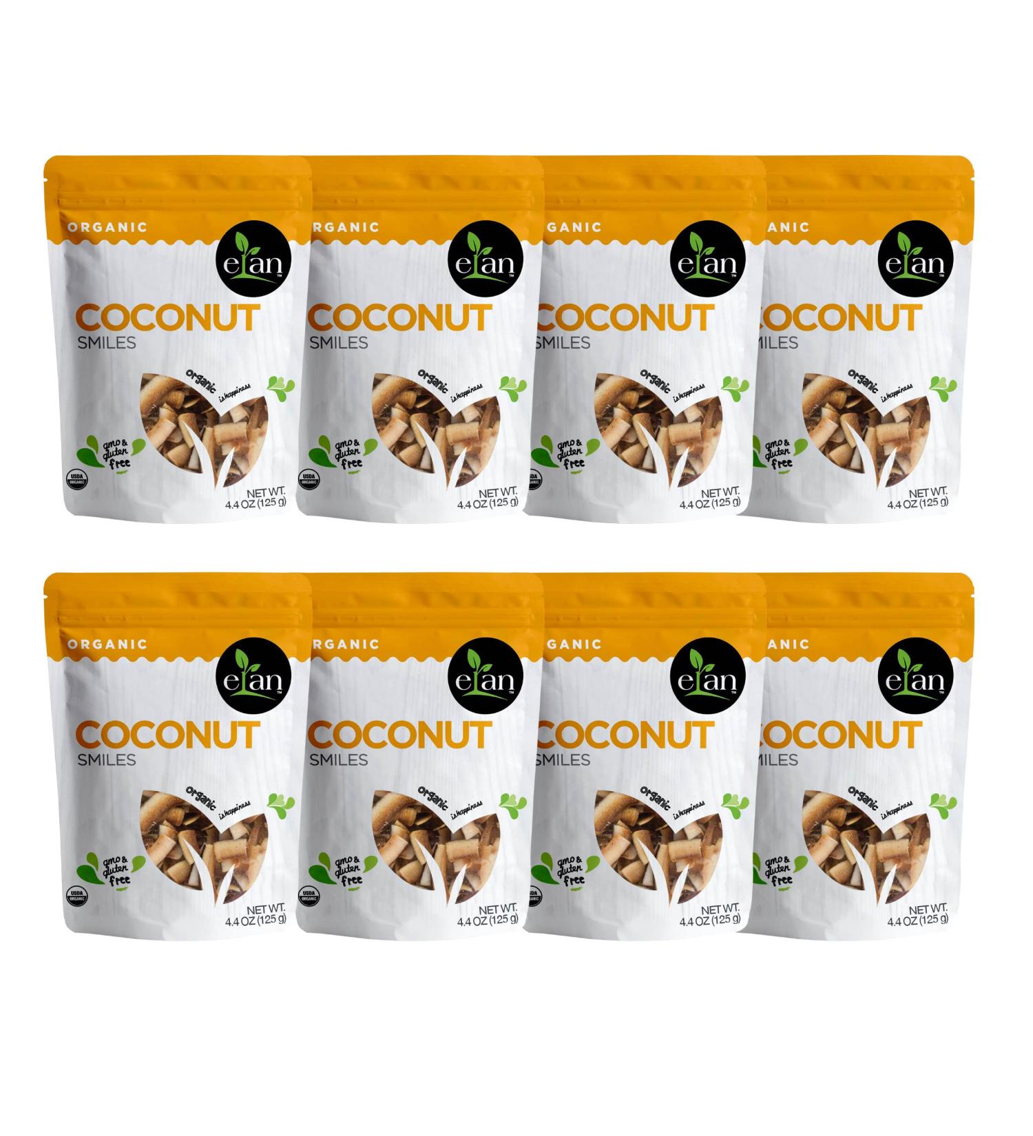 Elan Organic Coconut Smiles 8 Pack 35.2 Ounce Non-GMO Vegan Gluten-Free - Buy Online on GoSupps.com