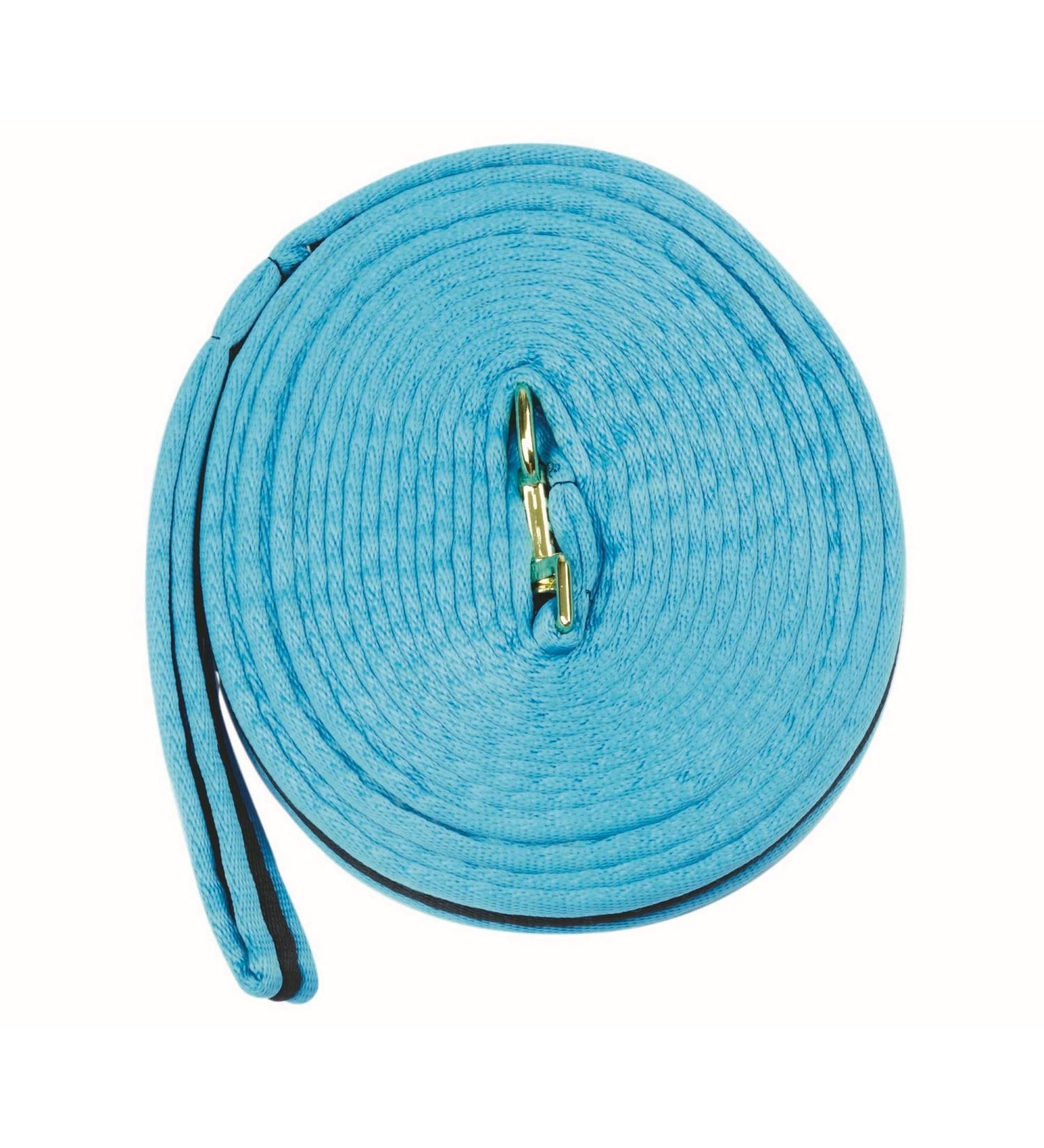Kincade Brights Two Tone Padded Lunging Rein - Aqua/Black - 26' | Quality Training Equipment - Buy Online on GoSupps.com
