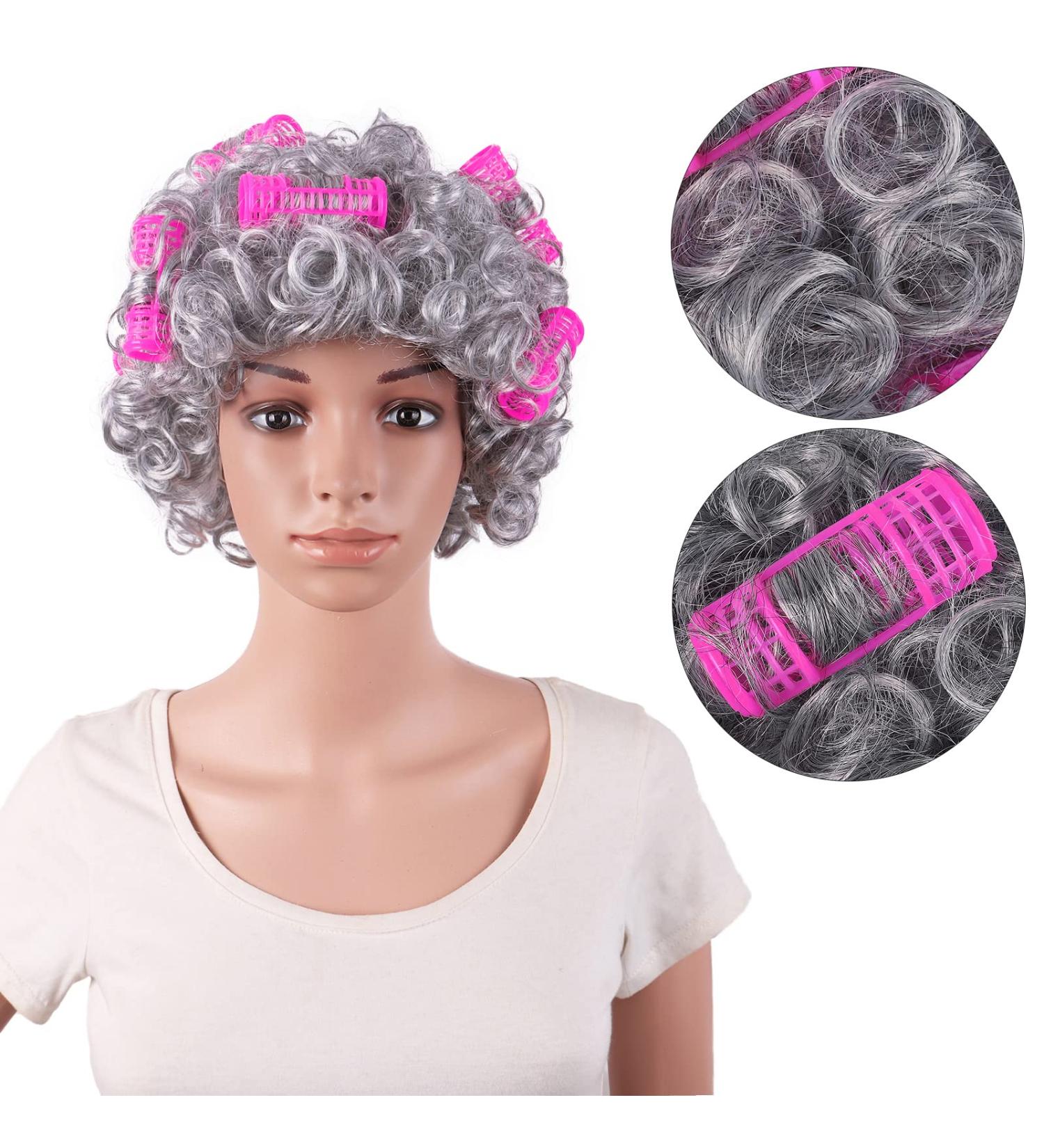 Shop Mapofbeauty 4 Curly Granny Wig with Hair Fibers - Silver Gray Costume & Cosplay Hair Accessory - Buy Online on GoSupps.com