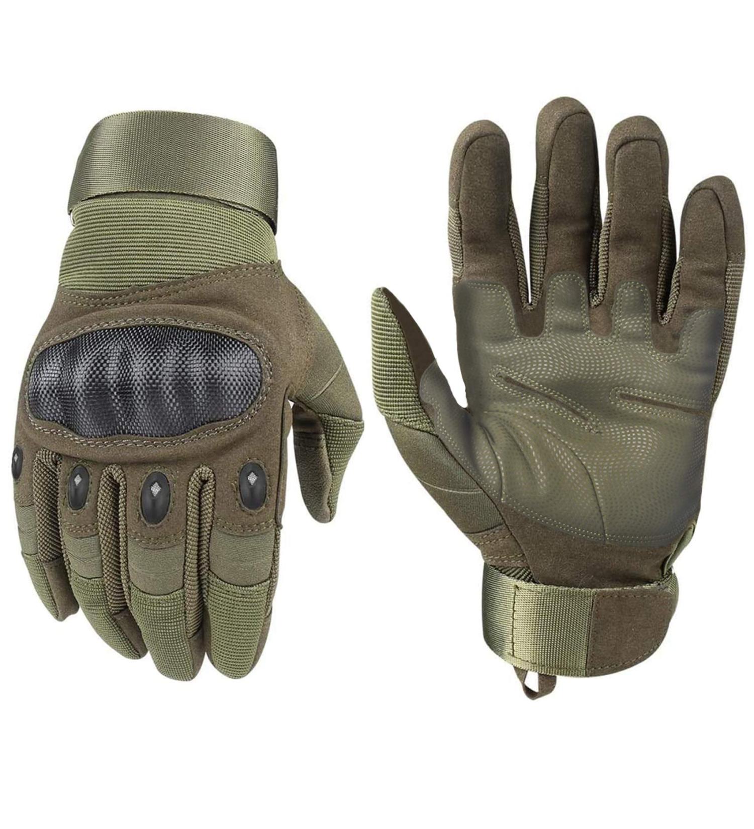 HIKEMAN Tactical Army Military Gloves - Full Finger Touch Screen Gloves for Men | Cycling Motorcycle Hunting Shooting Hiking Camping Airsoft Paintball - Army Green (Medium) - Buy Online on GoSupps.com