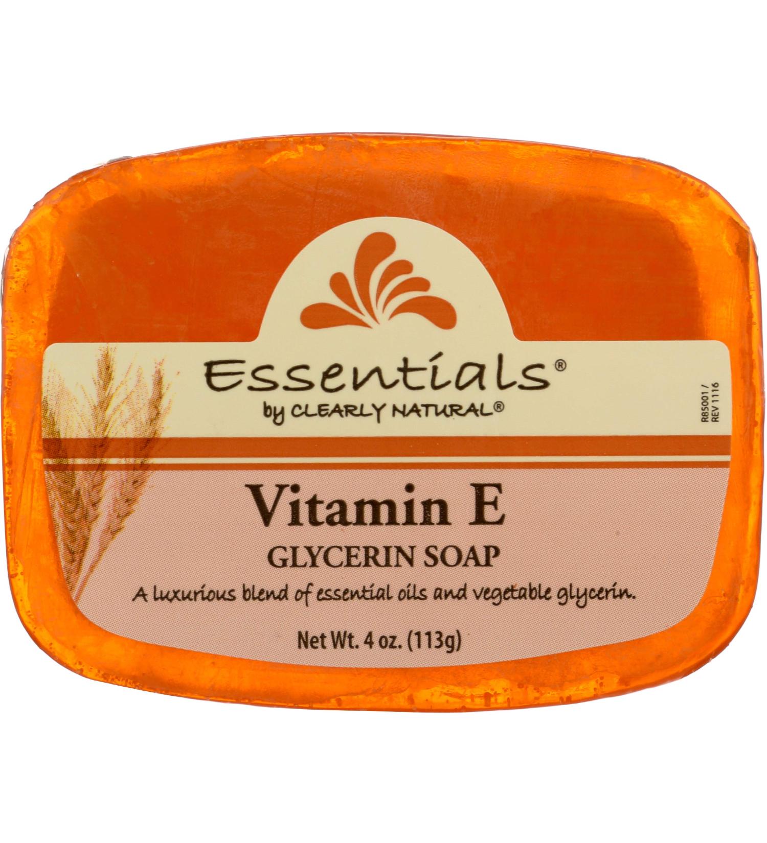 Clearly Natural Essentials Glycerine Soap Bar with Vitamin E - 4 Oz - Buy Online on GoSupps.com