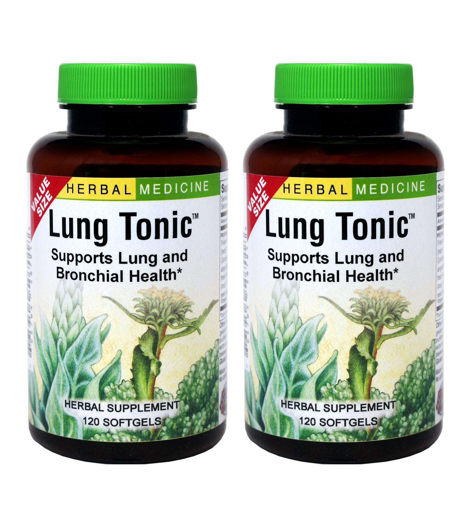 Herbs Etc. Lung Tonic - Lung Supplement for Bronchial Support - Healthy Breathing Support with Mullein Horehound & Grindelia - 120 Softgels - 2 Pack 120 Count (Pack of 2) - Buy Online on GoSupps.com