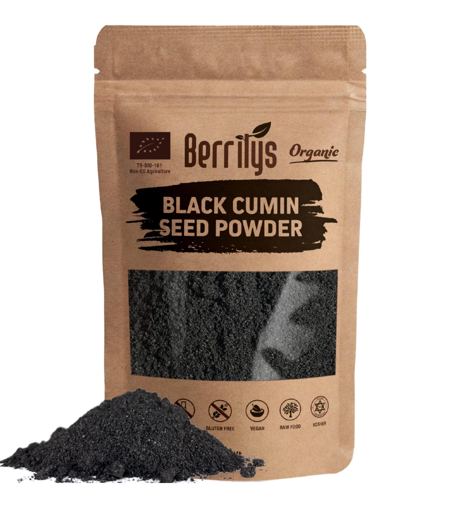 Berrilys Organic Black Cumin Seed Powder 450g - Nigella Sativa Kalonji Powder - Buy Online on GoSupps.com