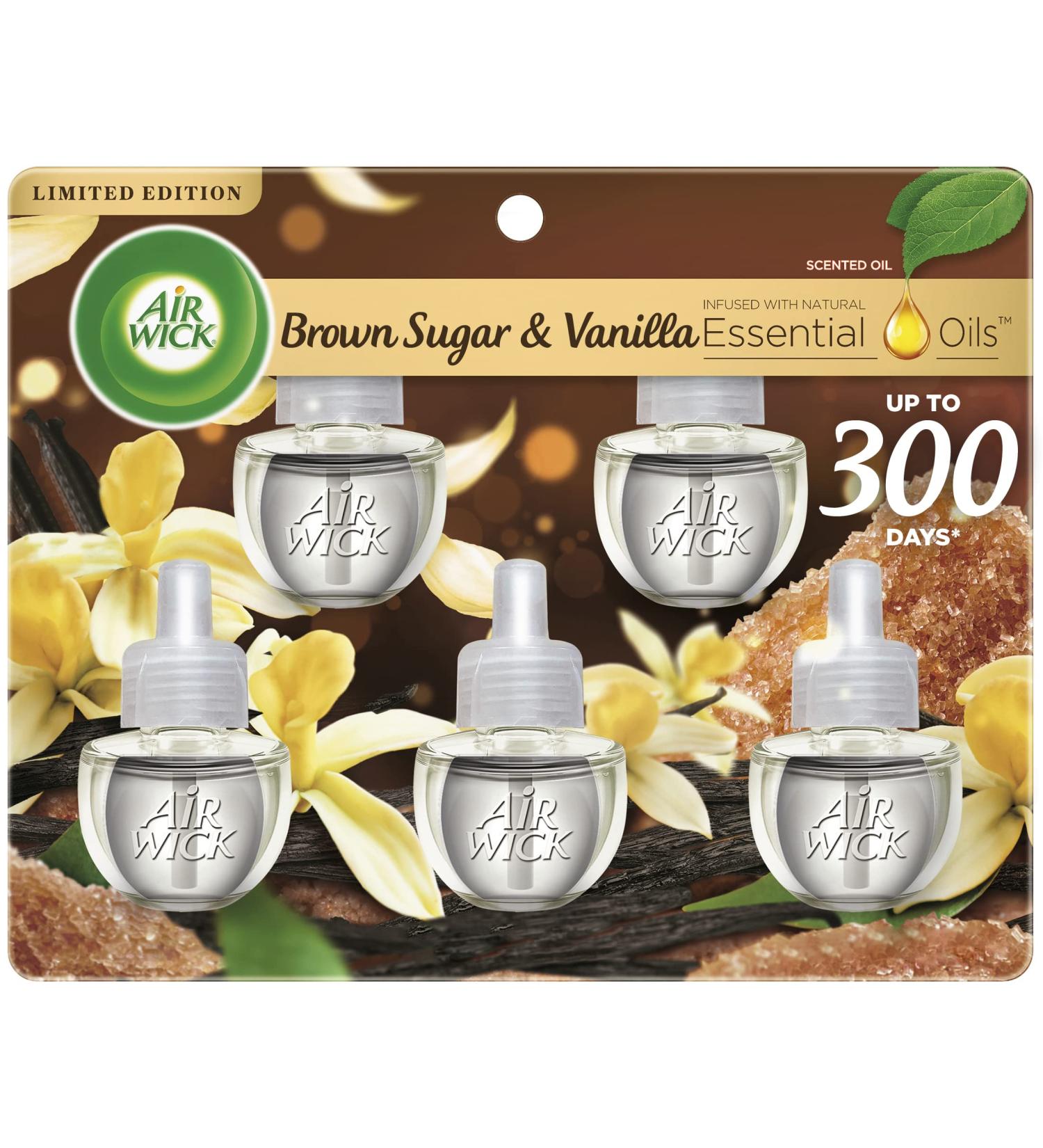 Air Wick Brown Sugar & Vanilla Plug-in Scented Oil Refill 5 ct | Fall Essential Oils Air Freshener - Buy Online on GoSupps.com