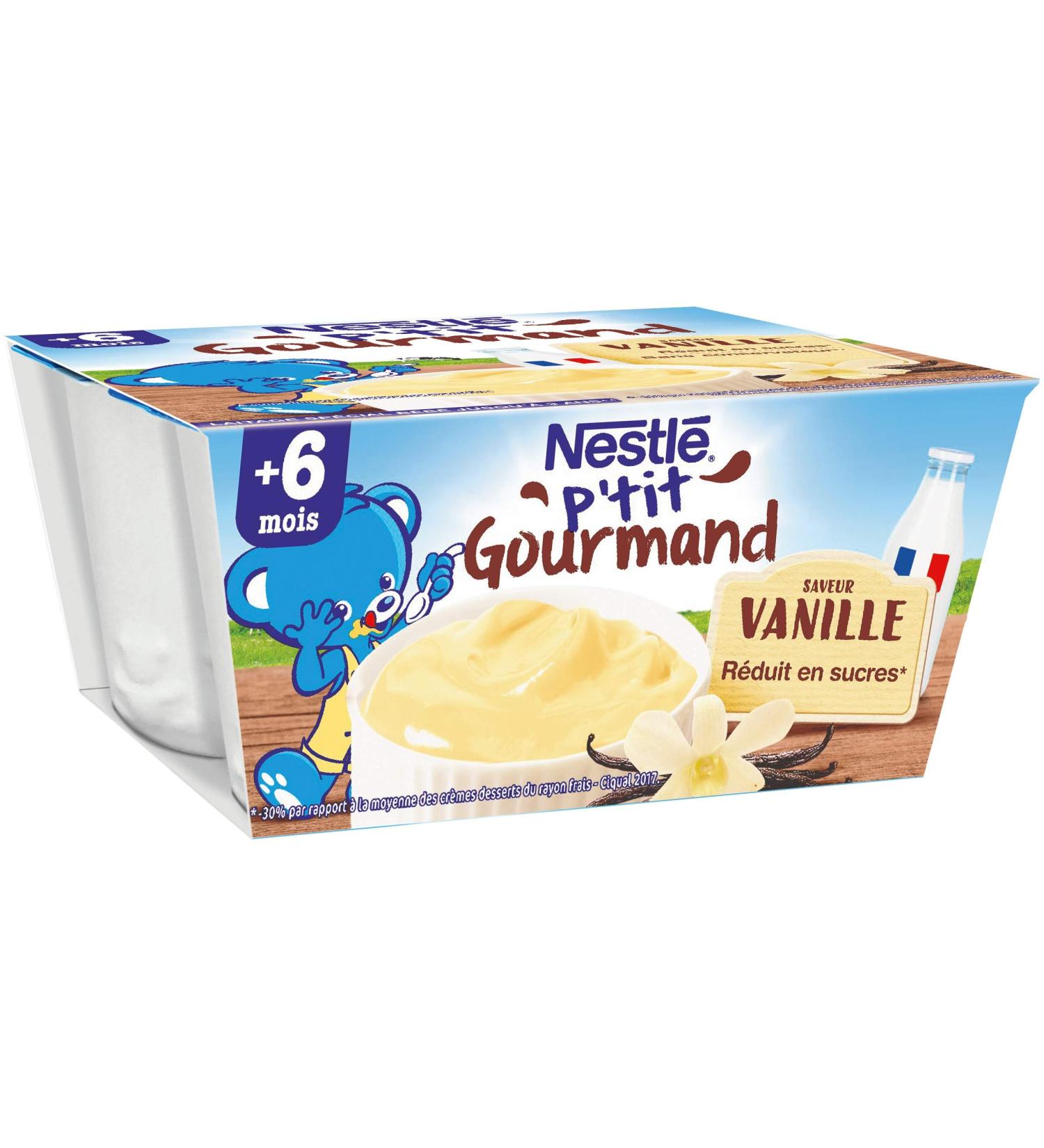 Nestlé Bébé P'tit Gourmand Vanilla Flavour Dairy from 6 Months 4 x 100 g