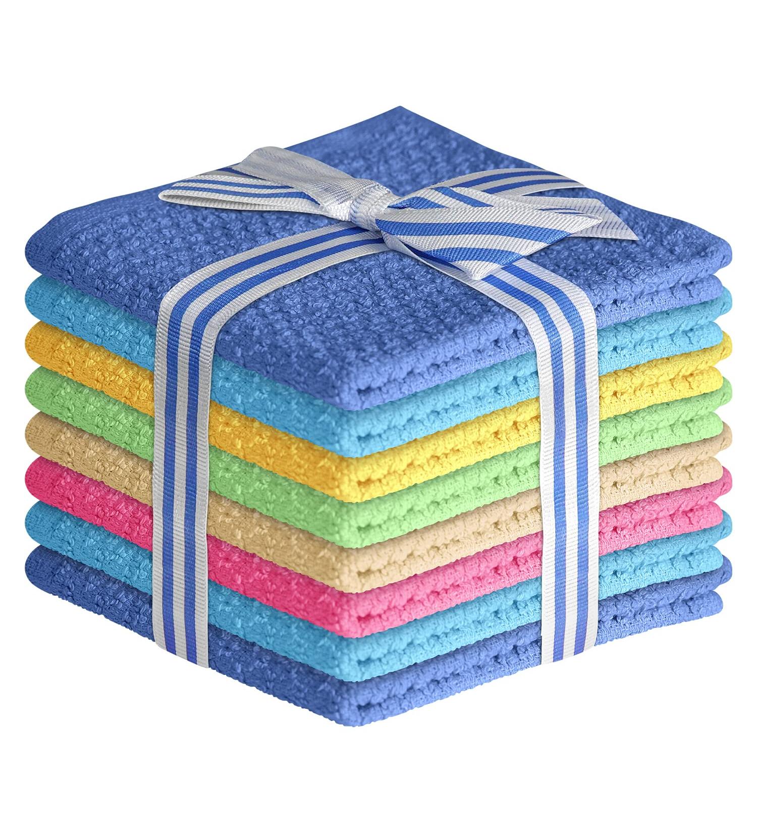 Elaine Karen 100% Cotton Washcloths - 8pc Set (Colors Vary) - 8 Pack - Buy Online on GoSupps.com