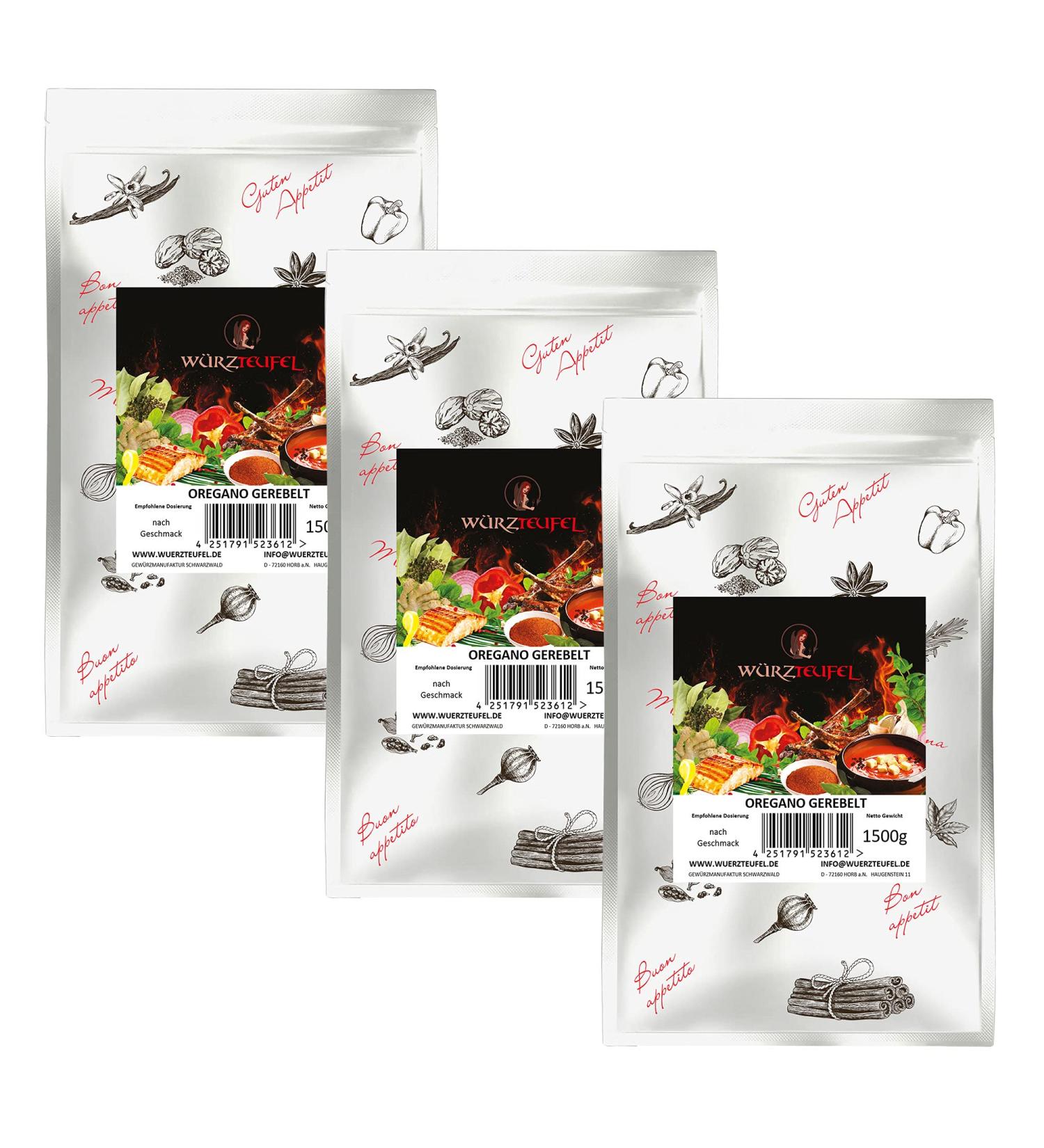 Feuilles d'origan brutes - Feuilles d'origan r duites - Qualit sup rieure - En provenance de Gr ce - 3 sachets XL de 1500 g (4 5 kg) - Buy Online on GoSupps.com