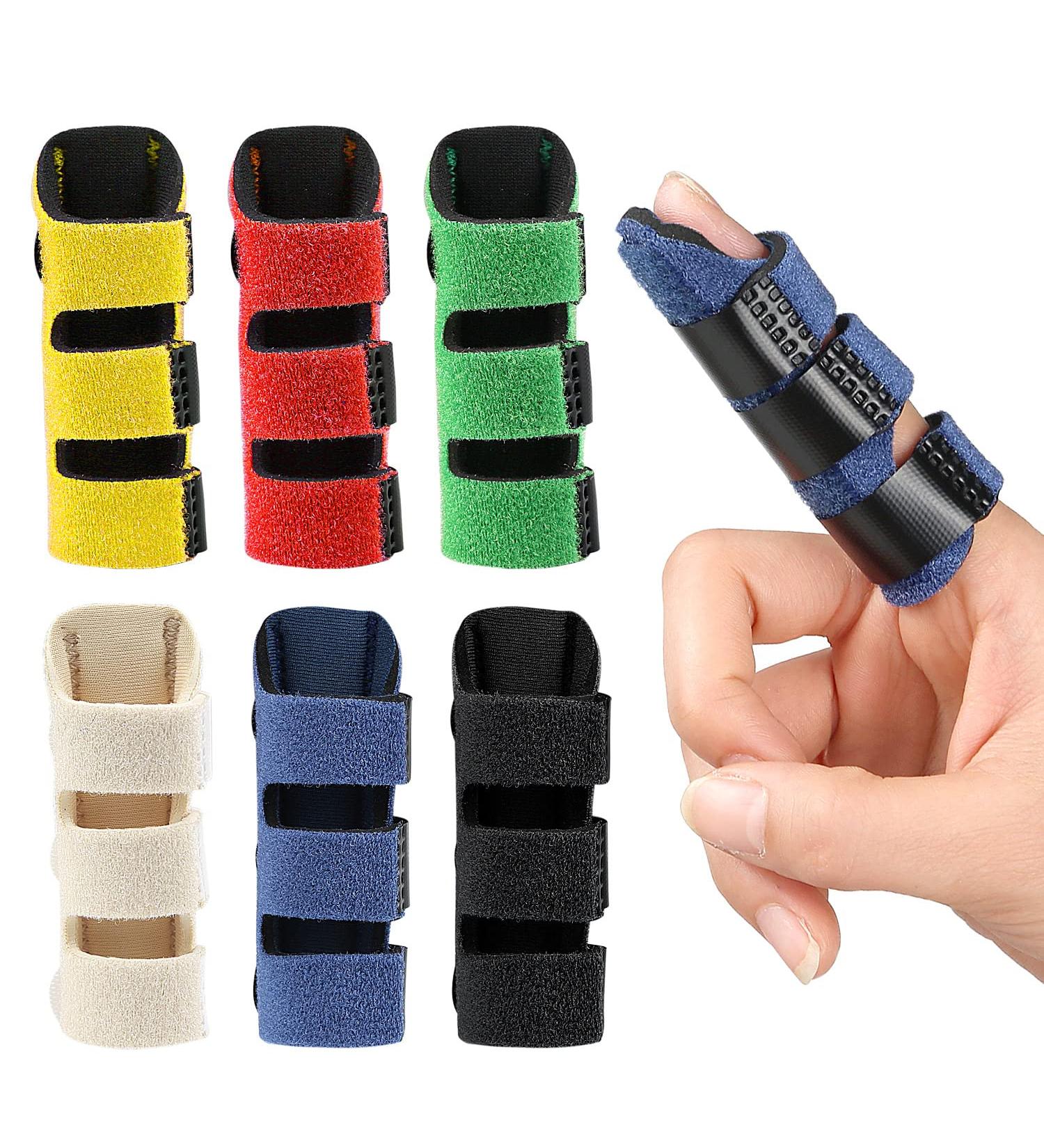 Offtrte Finger Splint 6 PCS 2023 Upgraded 3 Straps Trigger Finger Brace Support for Arthritis Broken Finger Protection Pain Relief Straighten (Multicolor(6 Pcs)) - Buy Online on GoSupps.com