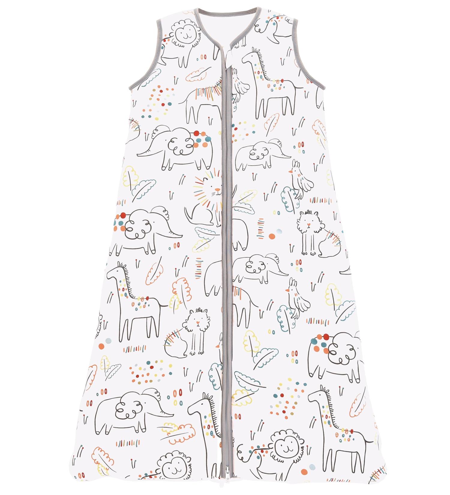 Chilsuessy Baby Sleeping Bag 2.5 tog | 100% Cotton Nursery Bedding | Kids Wearable Blanket for Boys Girls | All Year Round | Happiness Zoo 110cm/3-4 Years - Buy Online on GoSupps.com