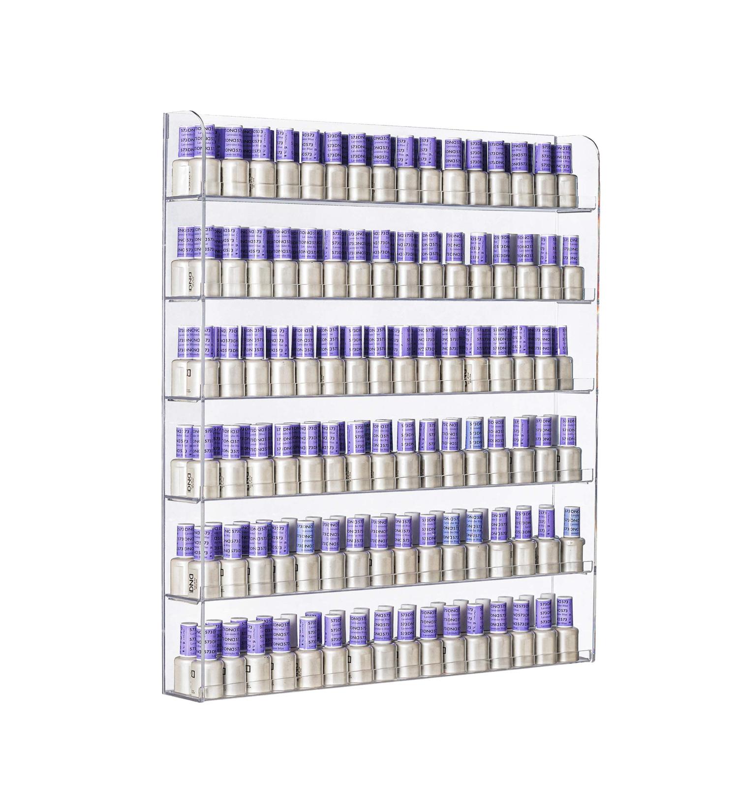 AMT Acrylic Nail Polish Wall Racks - Clear Display for 180 Bottles, Essential Oils Organizer with Microfiber Cloth - 6 Tier Storage Solution - Buy Online on GoSupps.com