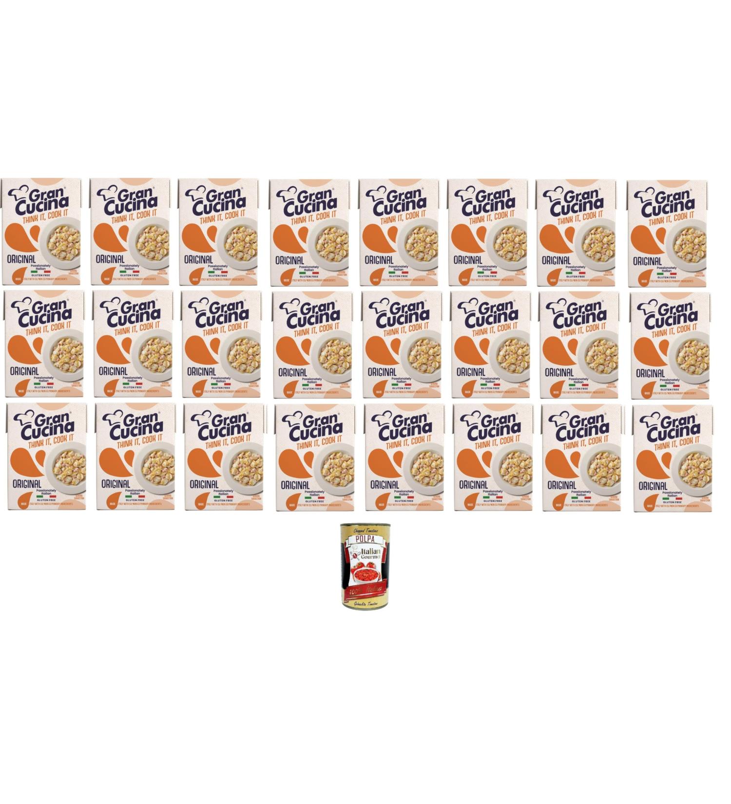  Italian Gourmet E.R. Set of 24 creams Gran Cucina per Cucinare plant-based cream cooking sauce without palm oil gluten-free 200 g + Gourmet Italian Pomodoro Pulp Pomodoro Pulp 400 g - Buy Online on GoSupps.com
