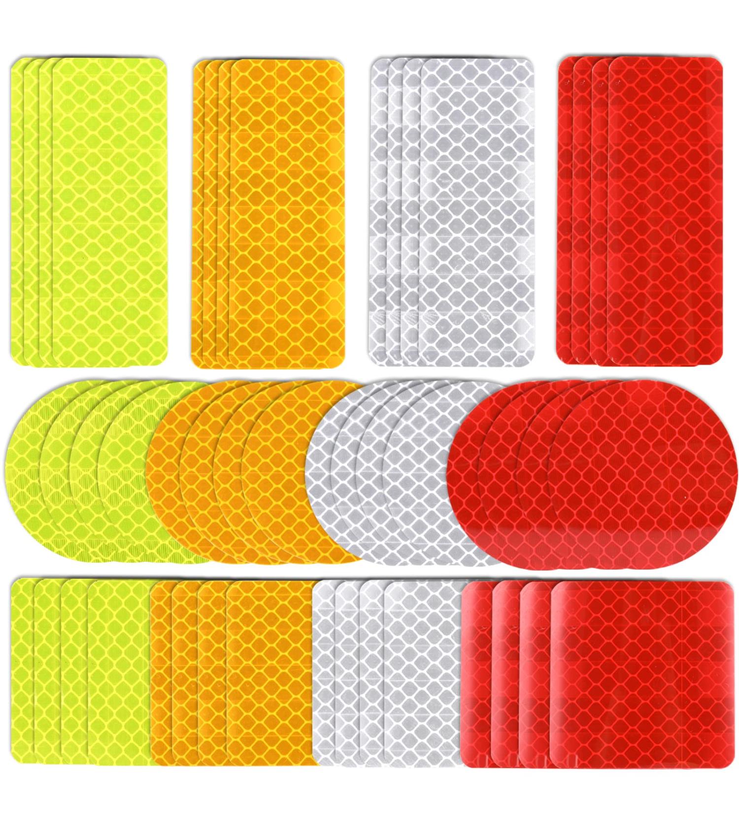 48 Pieces Reflector Stickers - Self-Adhesive Bicycle & Motorcycle Reflectors Security Reflector Straps for Enhanced Safety - Buy Online on GoSupps.com