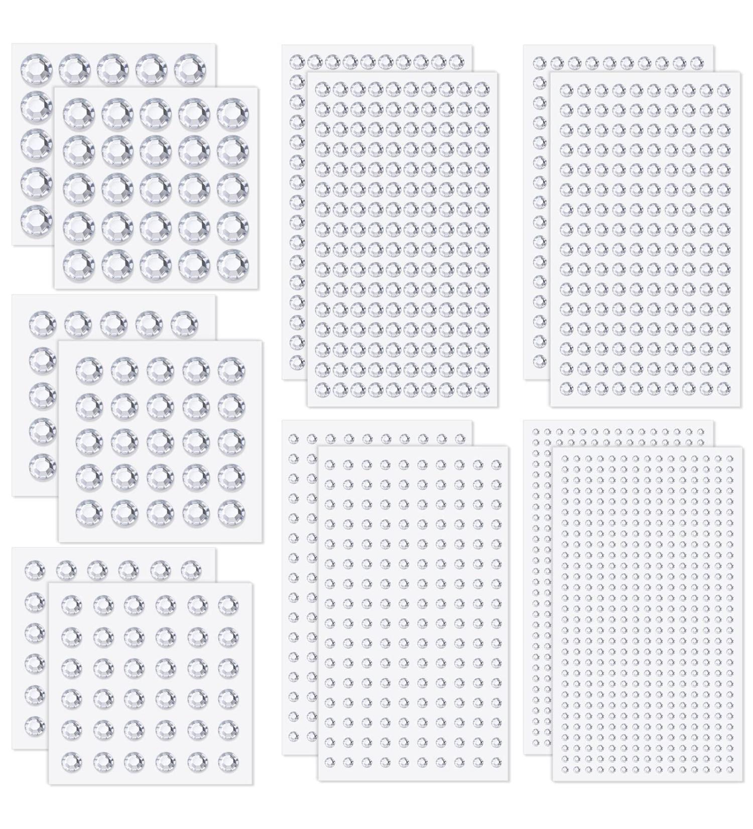 Cridoz Self Adhesive Face Gems Stick on Rhinestones Stickers - 2032 Pieces for Makeup, Crafts, and Home D cor - 7 Sizes 3mm to 12mm - Buy Online on GoSupps.com