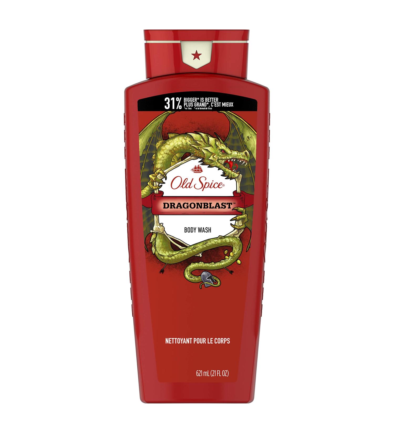 Old Spice Wild Collection Dragonblast Scent Body Wash for Men 21 Fl Oz Red (Pack of 4) - Buy Online on GoSupps.com