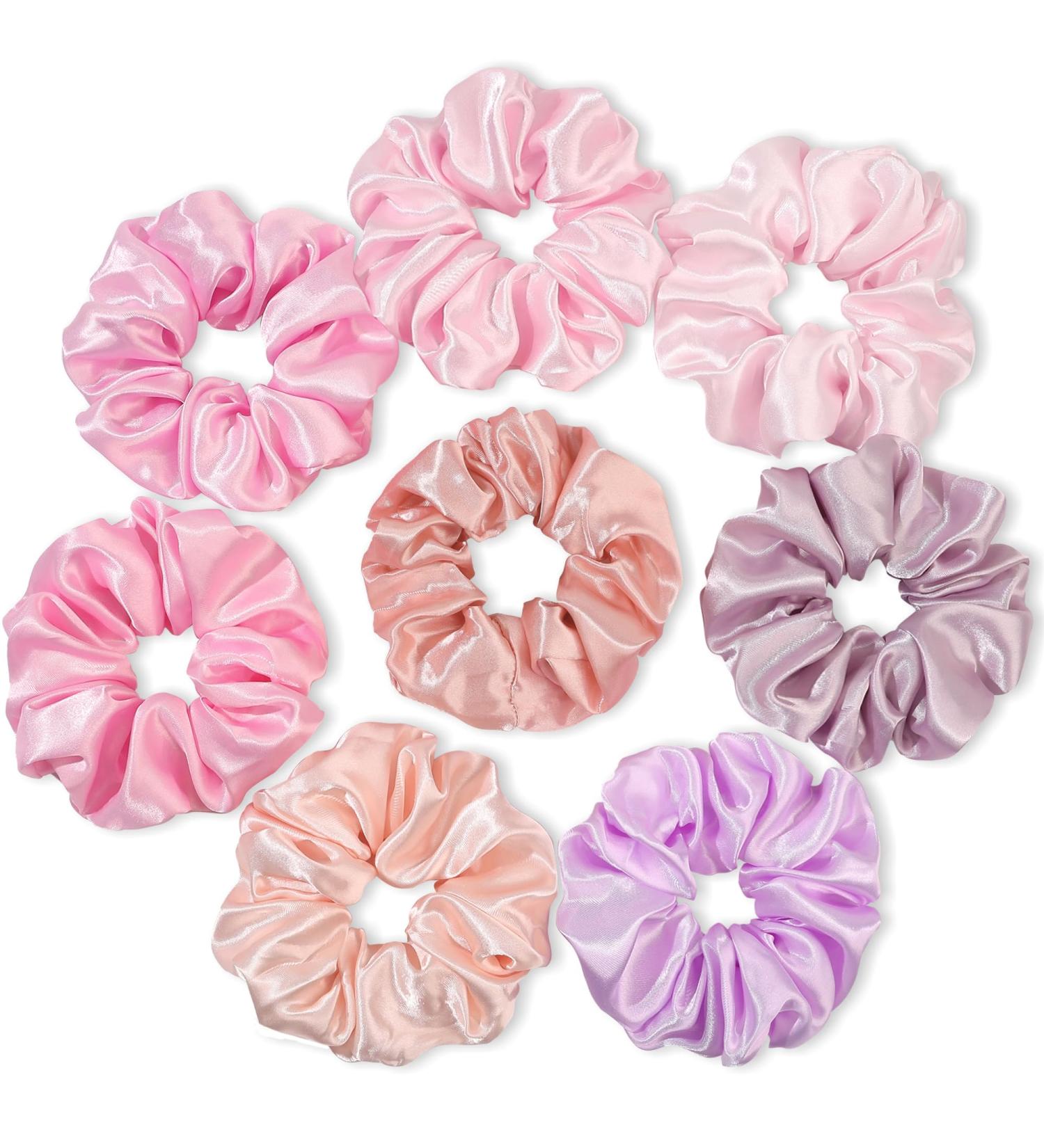 Scrunchies for Women Hair Ties Bands Satin Hair Scrunchies for Girls Big Scrunchies for Women's Thick Curly Hair Ponytail Holders Cute Pony Tails No Crease Hair Ties No Damage - Buy Online on GoSupps.com