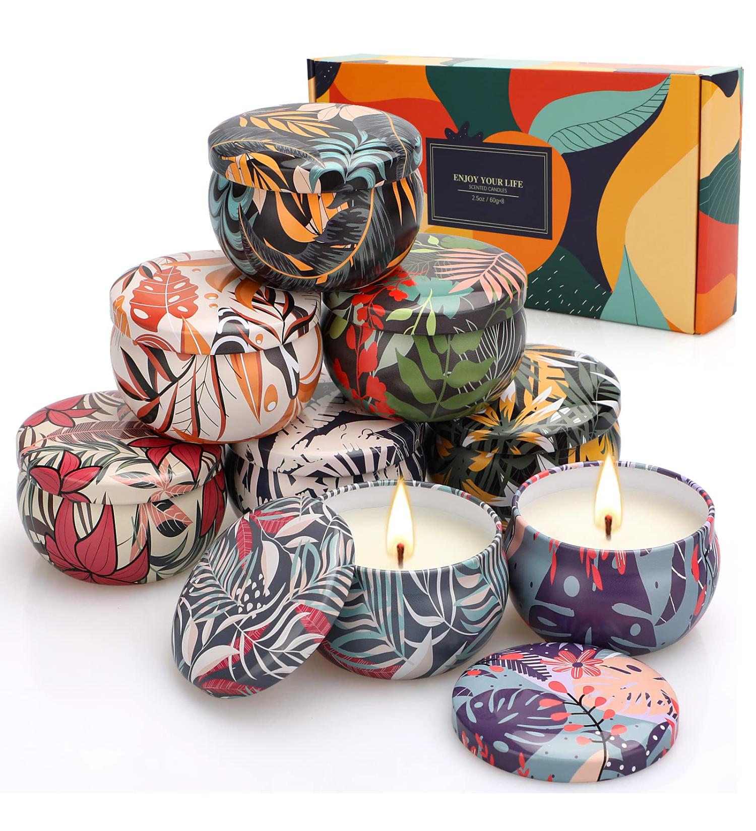 Candles Gifts for Women: Aromatherapy Set for Birthday, Home & Travel - 8 Pack of Small Bulk Soy Candles for Relaxation - Buy Online on GoSupps.com