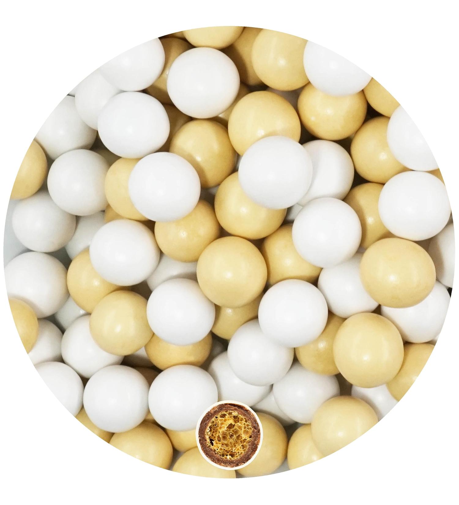 One-in 700g Crispy Chocolate Operlen Mix - White Cream Pearl Gloss - Perfect for Weddings Baptisms & Communions - Gourmet Chocolate Balls & Candies - Buy Online on GoSupps.com