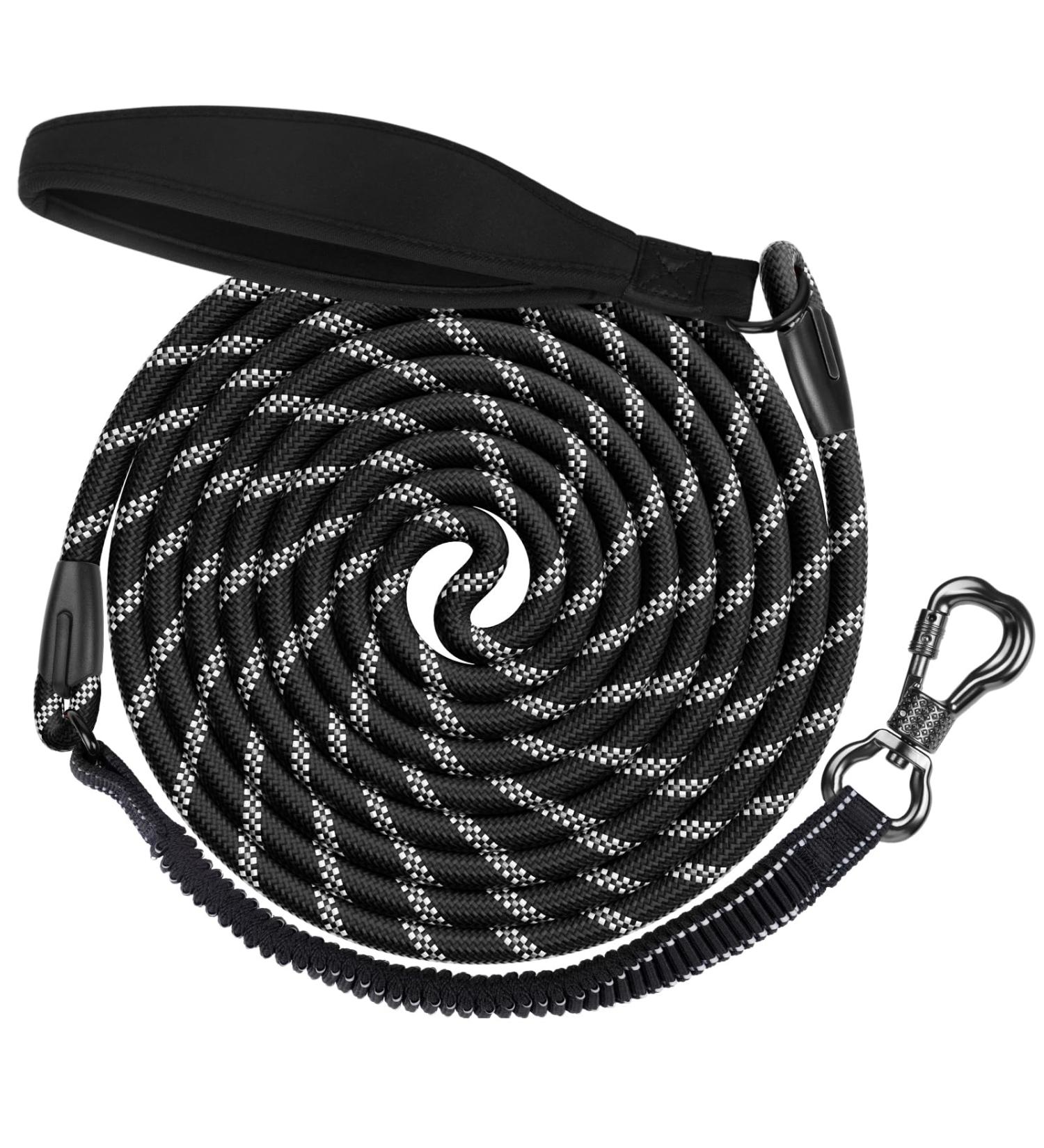 Buy Aystkniet 30m Bungee Dog Leash - Shock-Absorbing Reflective Lockable Hook - Perfect for Medium & Large Dogs - Buy Online on GoSupps.com