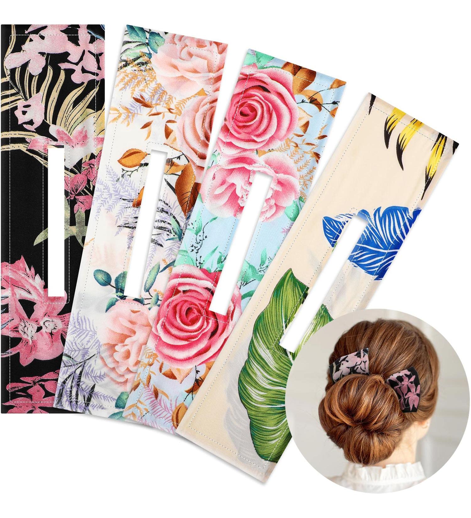 Deft Bun Hair Bun Maker Set - Classy Multicolor French Twist Hairstyle Kit with Elegant Flowers Design - Buy Online on GoSupps.com