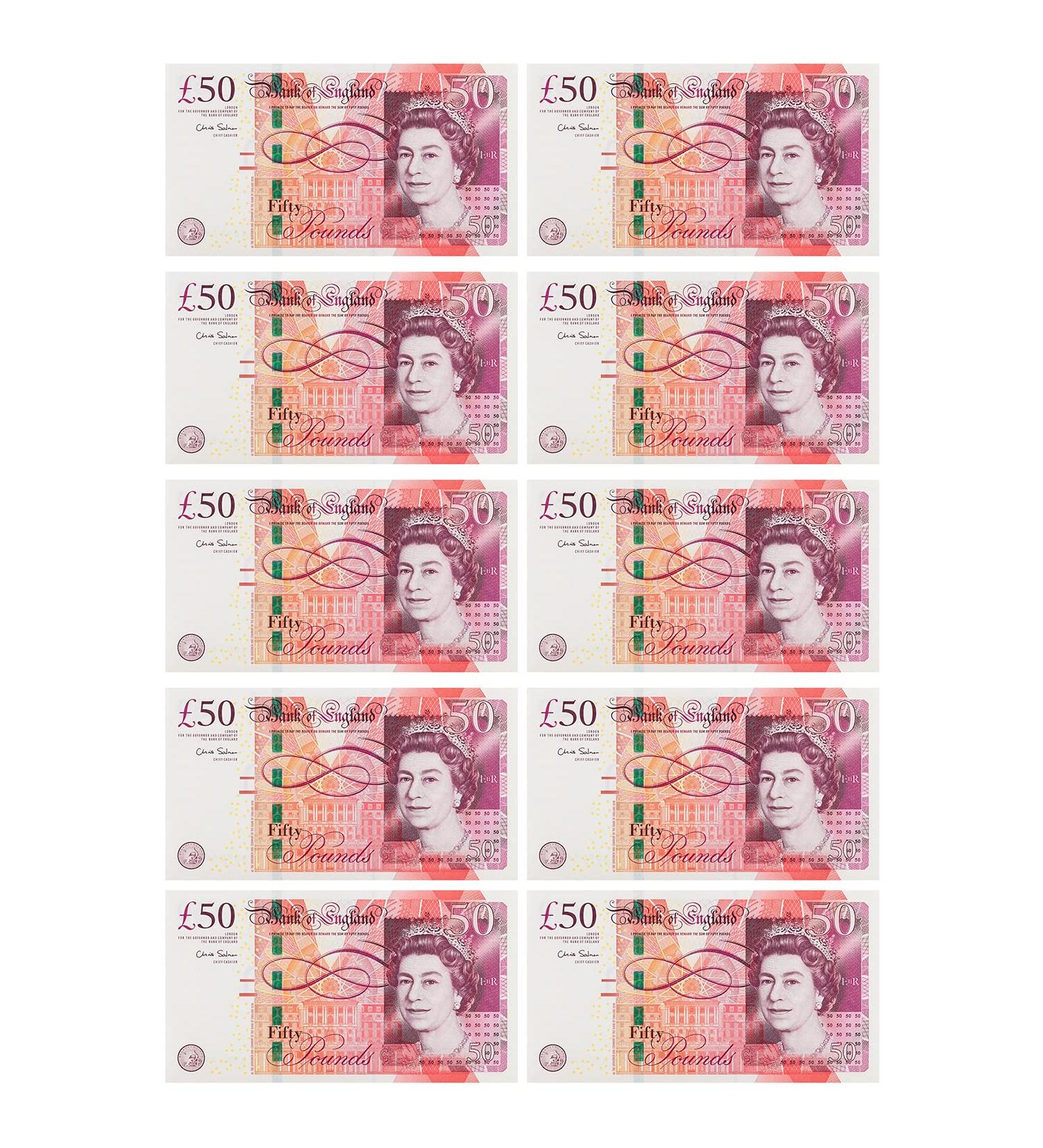  50 Pound Notes Pre-Cut Edible Money Wafer Rice Paper Cupcake Toppers Cake Decoration x 10 - Buy Online on GoSupps.com