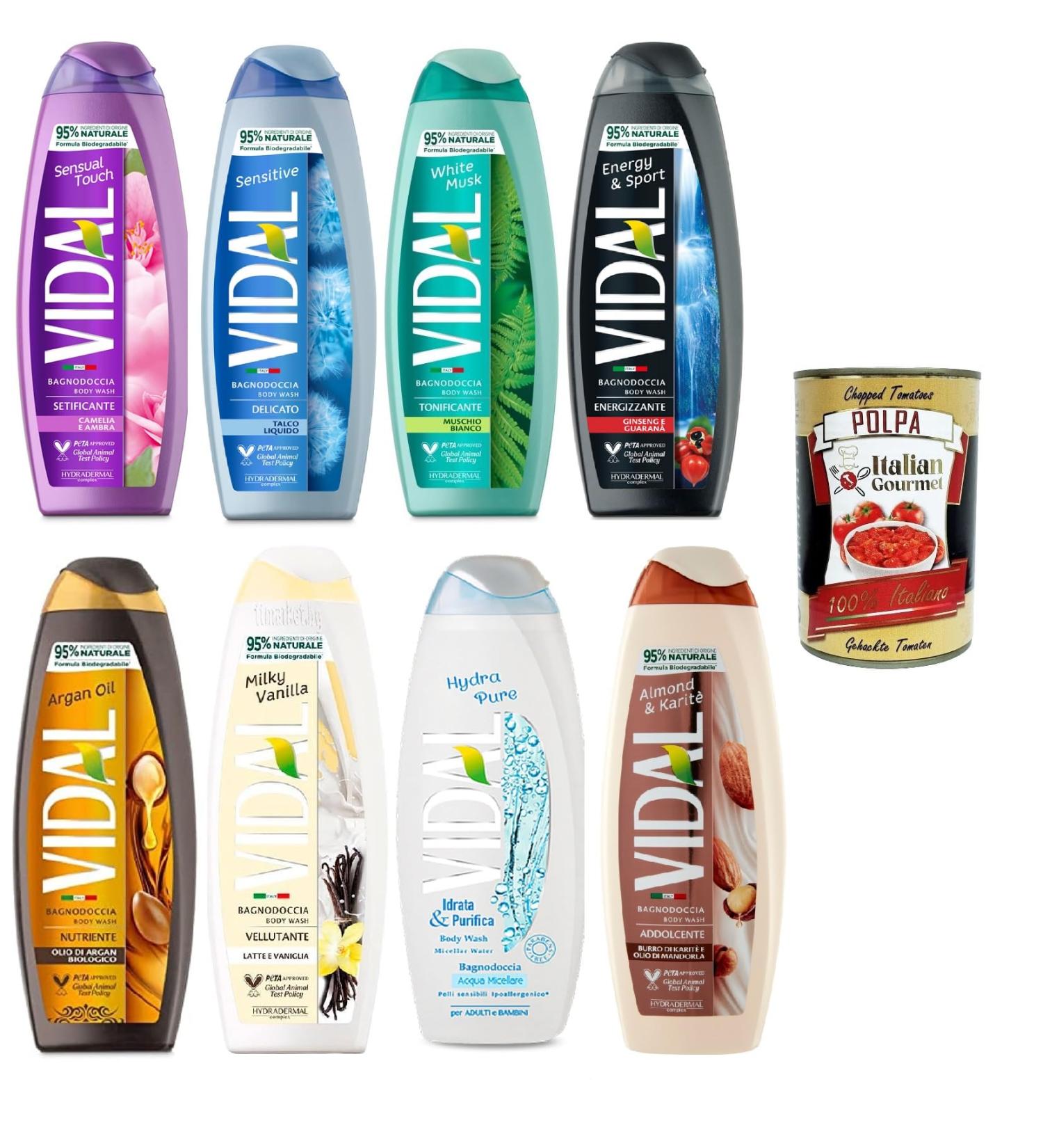  Italian Gourmet E.R. Vidal Bagnoschiuma Bath Bubble Bath 500 ml + Italian Gourmet Polpa 400 g Pack of 8 - Buy Online on GoSupps.com