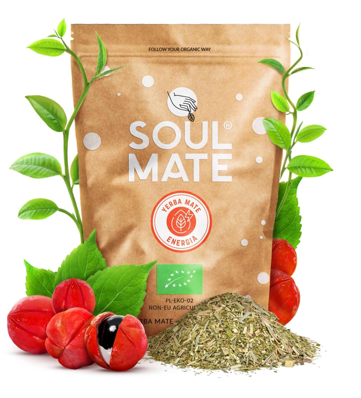 Soul Mate Org nica Energia 0 5 kg | Mat bio du Br sil 500 g | Combinaison de mat et guarana BIO | Double effet stimulant | Go t et ar me merveilleux | Avec certificat cologique | Caf ine naturelle