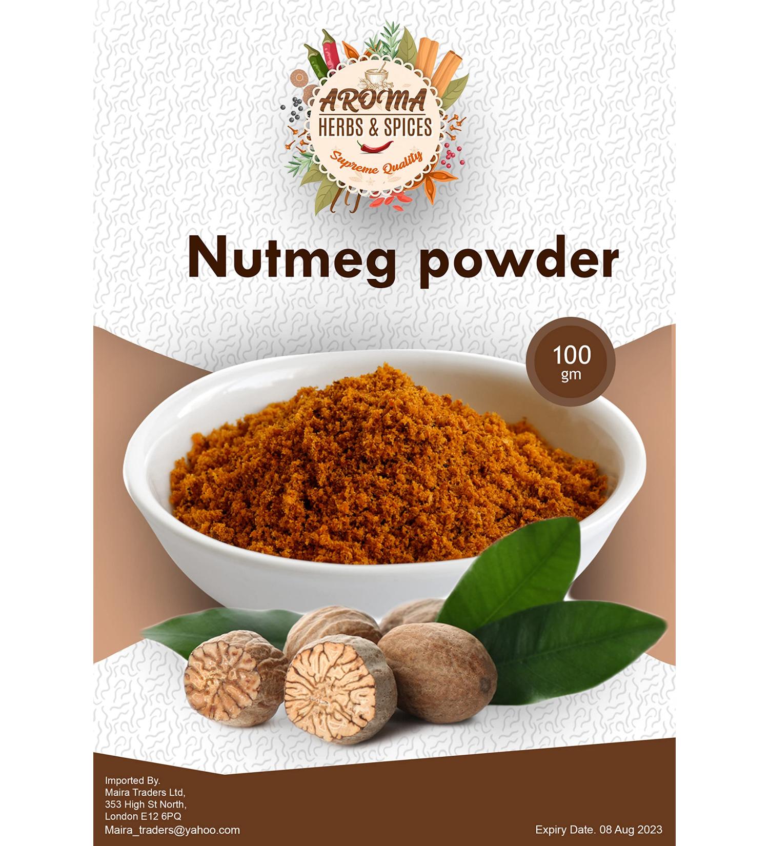 Nutmeg Powder | Ground Nutmeg | (Jaiphal | Jaifal | Jatiphal) | Premium Quality |100gm | Natural Nutmeg Powder | Naturally Without additives | Vegan | - Buy Online on GoSupps.com