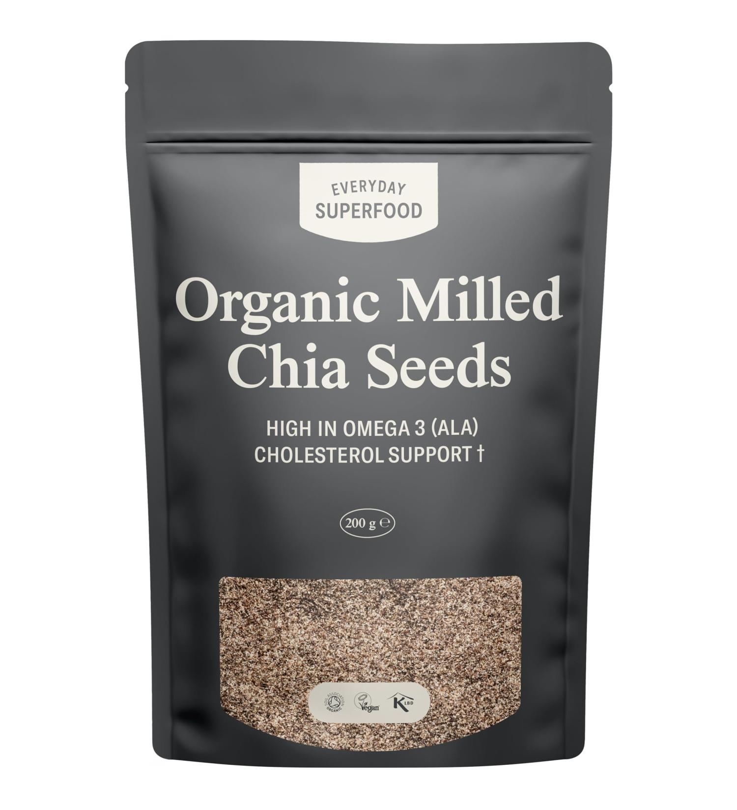 Milled Chia Seeds 200g - Pure Keto Ingredients - Ground Chia Seed Meal Powder - Pack of 1 - Buy Online on GoSupps.com
