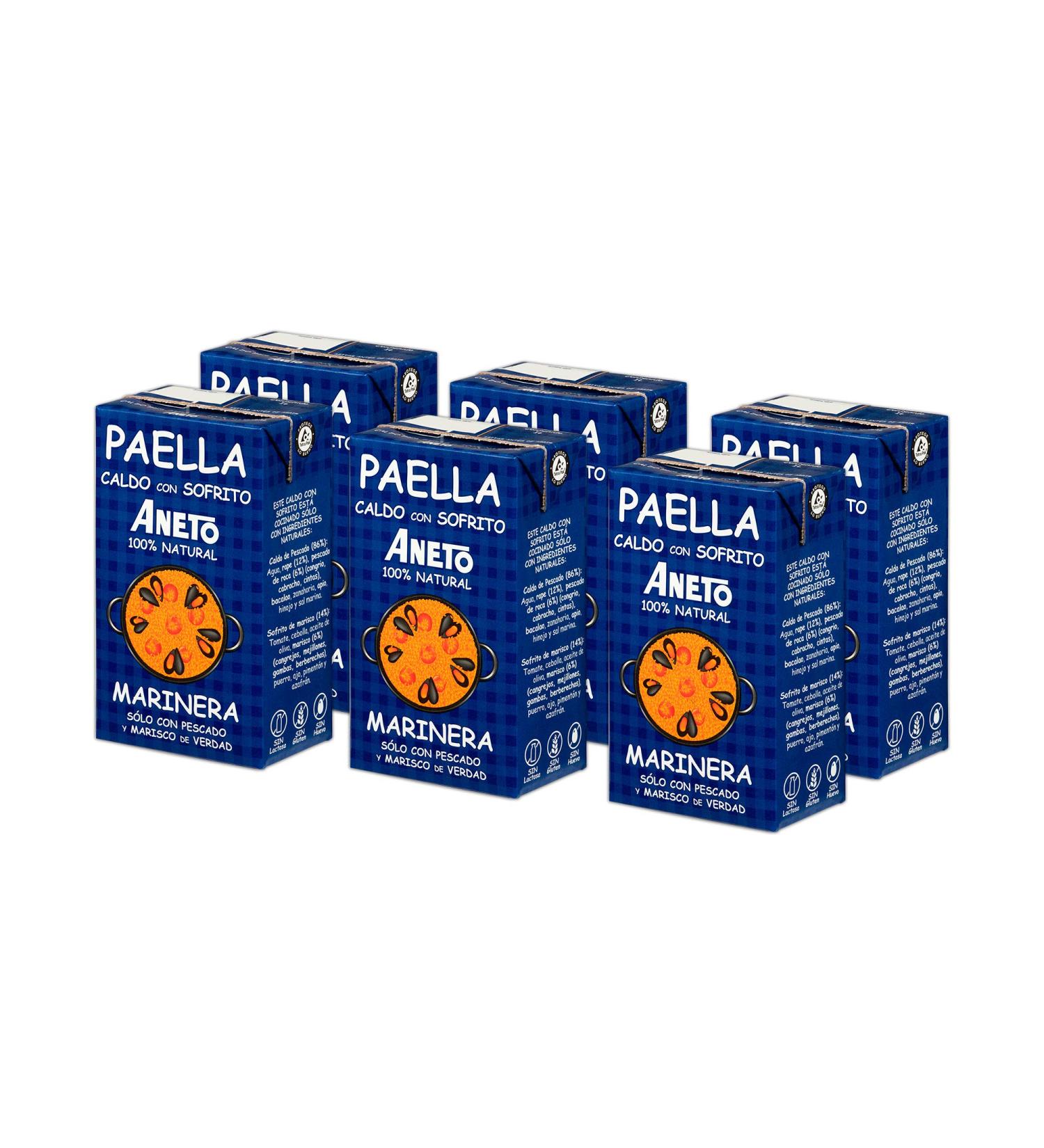 Aneto 100% natural Broth for fish and seafood paella Box of 6 units of 1 l