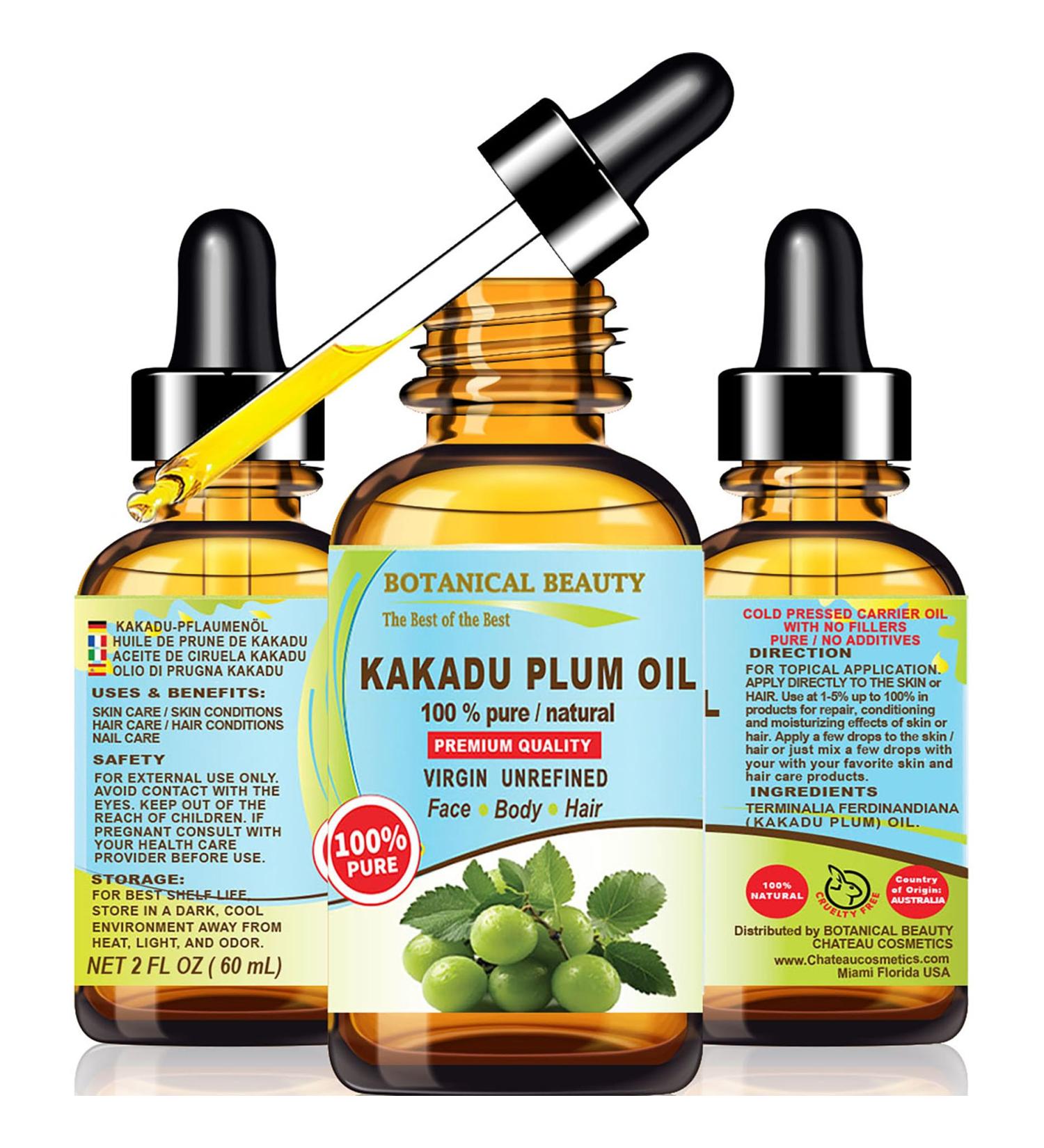 Botanical Beauty Australian KAKADU PLUM OIL 100% Pure Natural Virgin Unrefined Cold-pressed carrier oil 1 Fl oz 30 ml For Face Skin Body Hair Lip Nails 1 Fl Oz (Pack of 1) - Buy Online on GoSupps.com