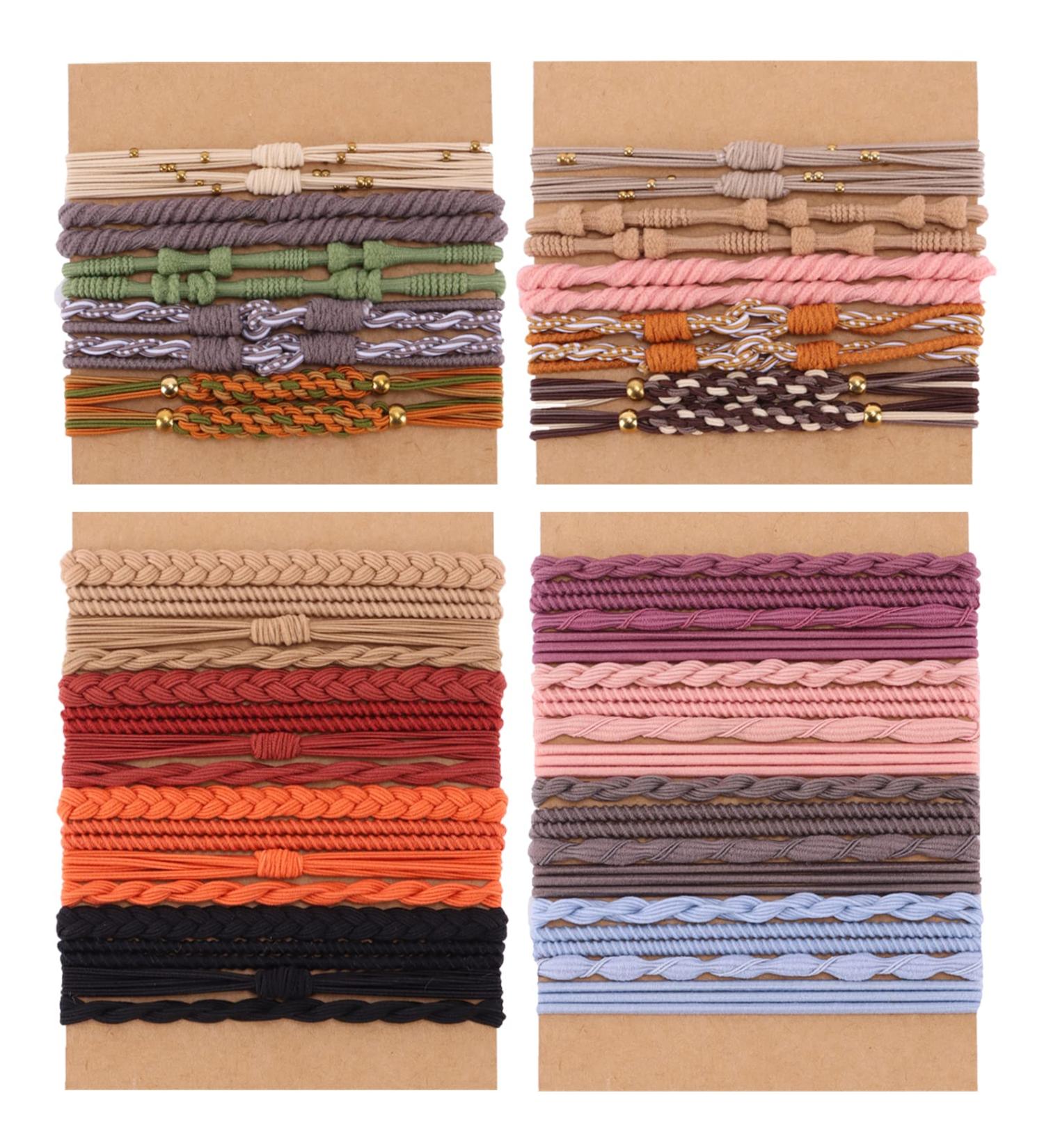 FIRAZIO 52Pcs Boho Hair Ties Bracelet for Women - Colorful Stackable Elastic Ponytail Holders for Thick & Curly Hair - Buy Online on GoSupps.com