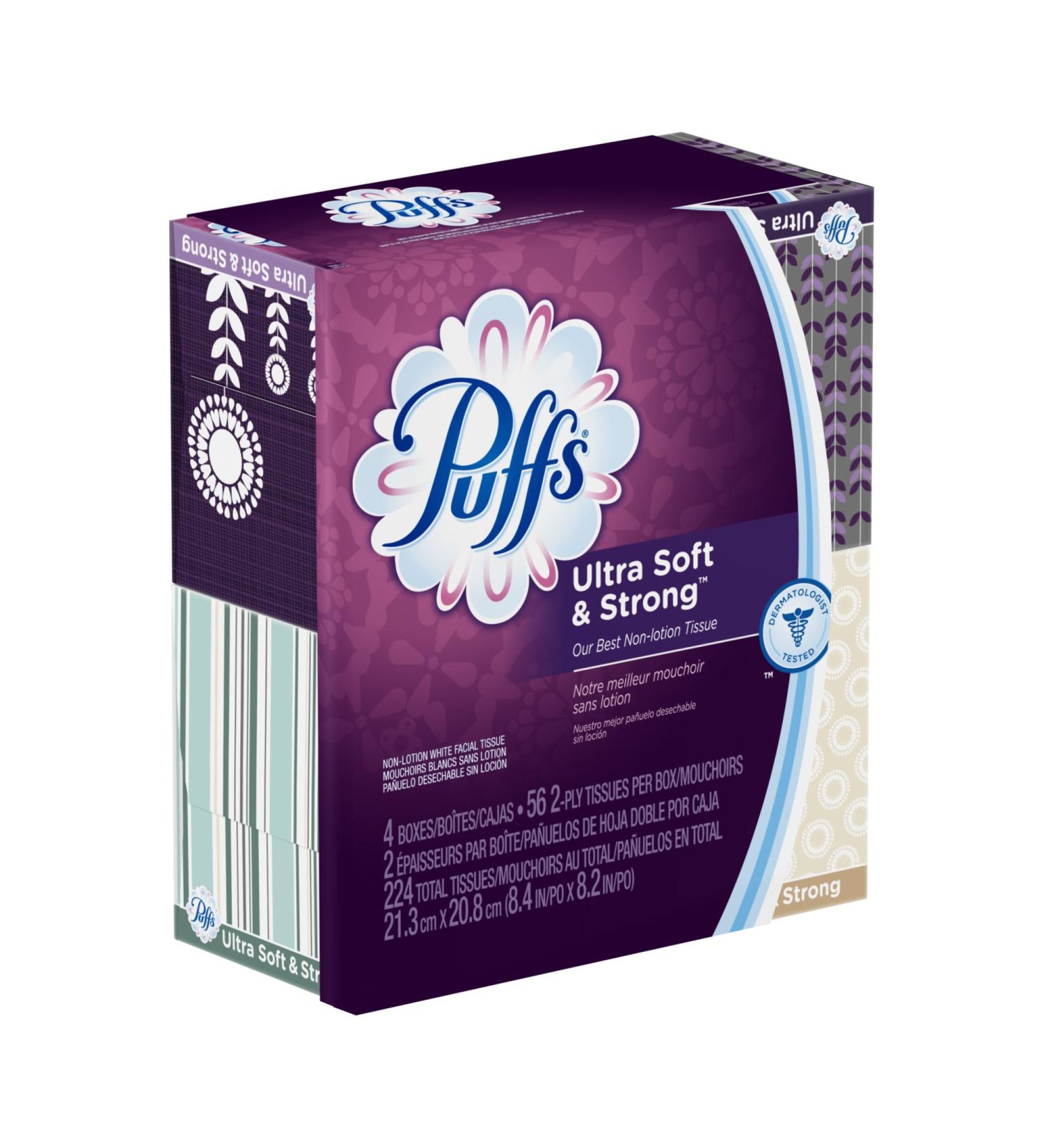 Puffs Ultra Soft & Strong Tissues, White, 224 Count (Pack of 1) (3700035295)